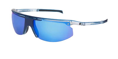blue lenses and clear ear piece popticals sunglasses