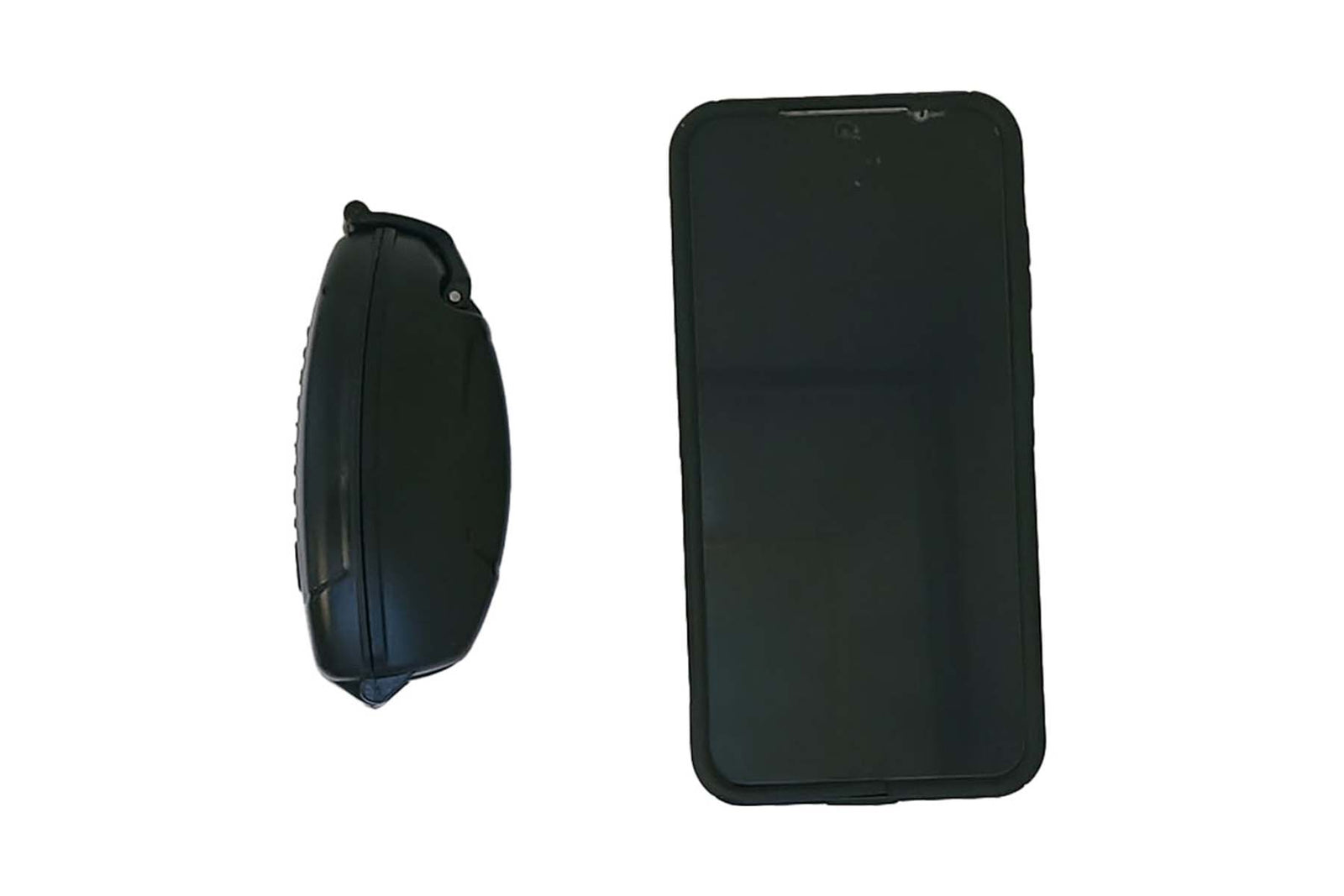 The Smartphone scale. Popticals sunglasses in case next to mobile phone