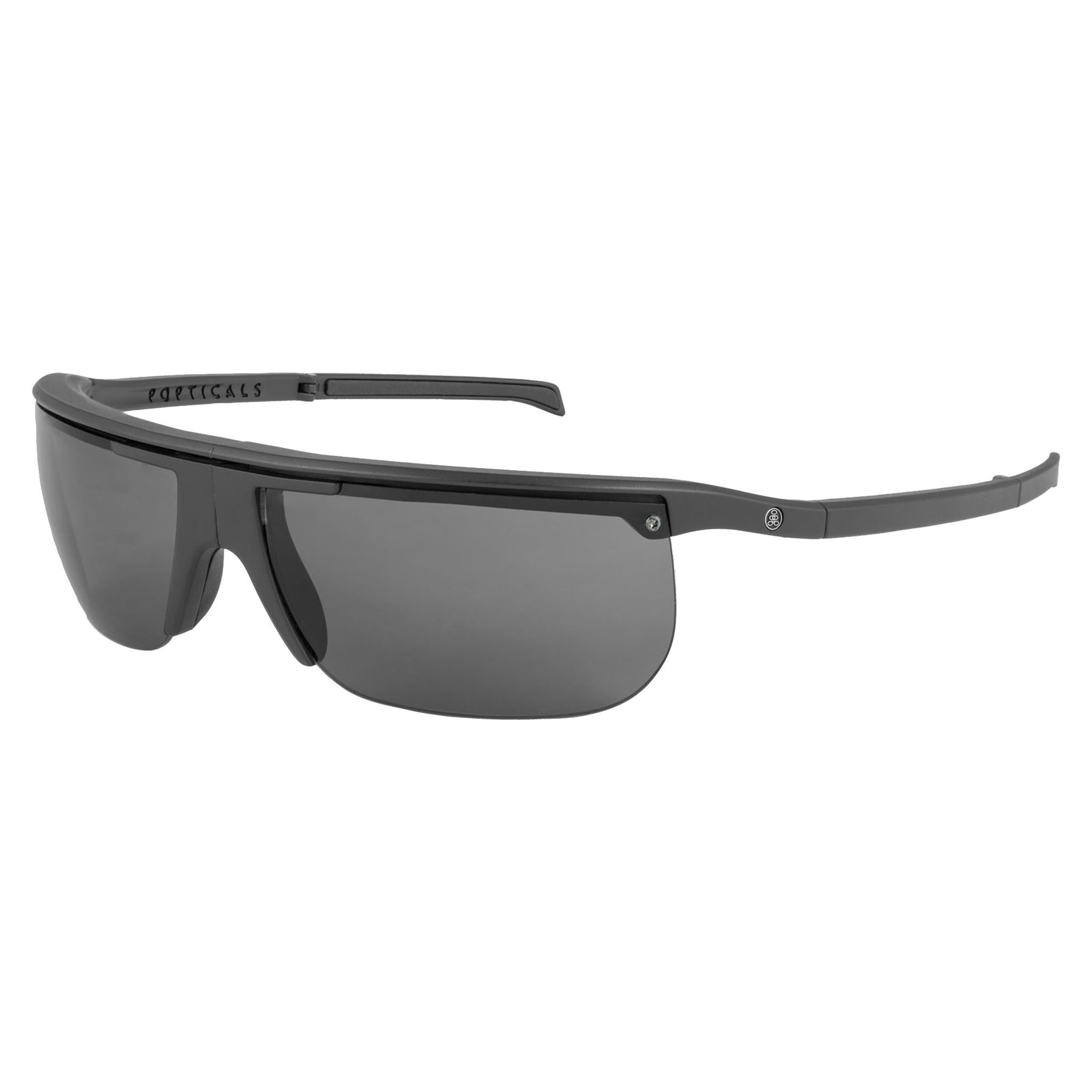 Popticals, Premium Compact Sunglasses, PopArt, 010030-BMGP, Polarized Sunglasses, Matte Black Frame, Gray Lenses, Glam View