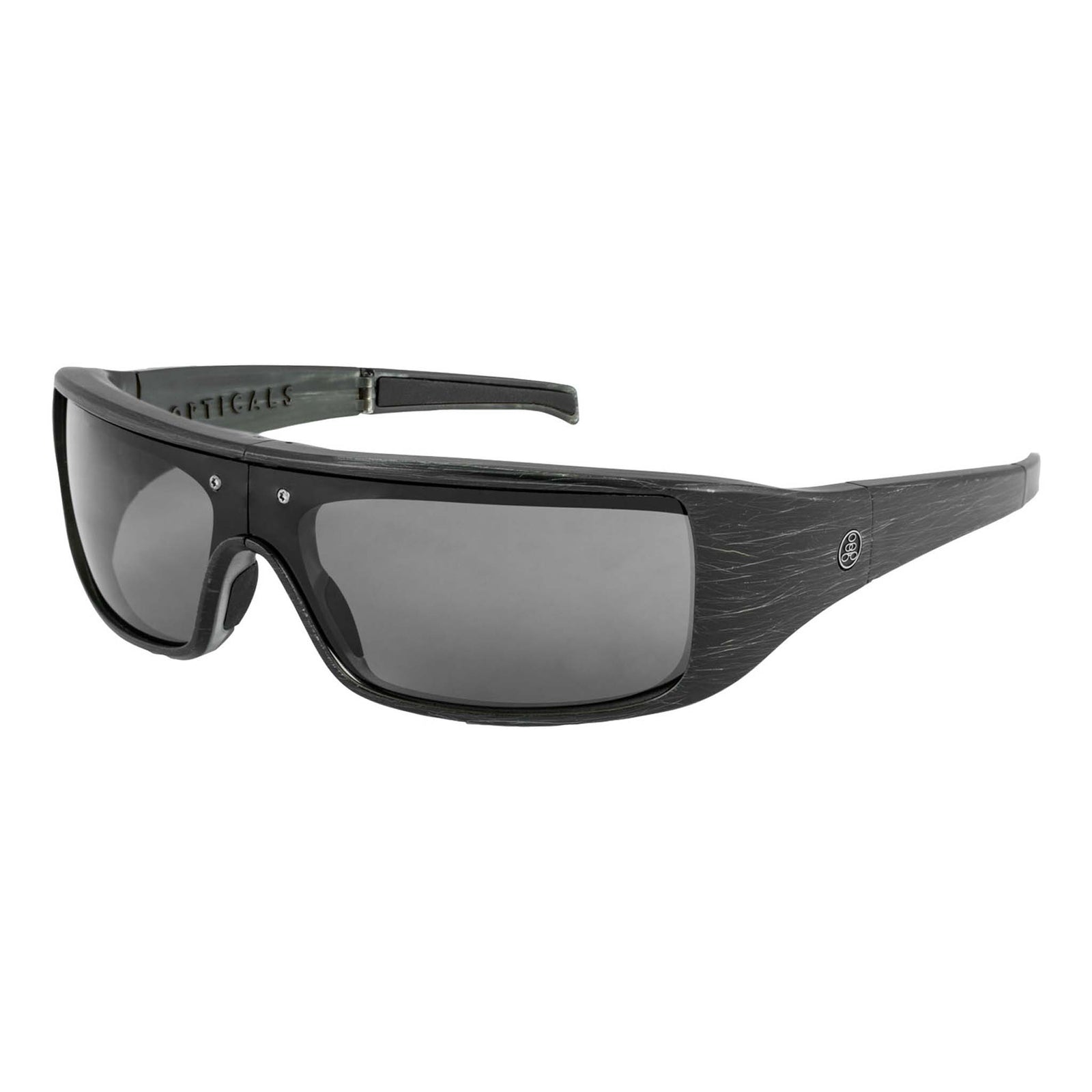 Popticals, Premium Compact Sunglasses, PopGear, 090050-ZUGP, Polarized Sunglasses, Matte Brush Black Frame , Gray Lenses, Glam View