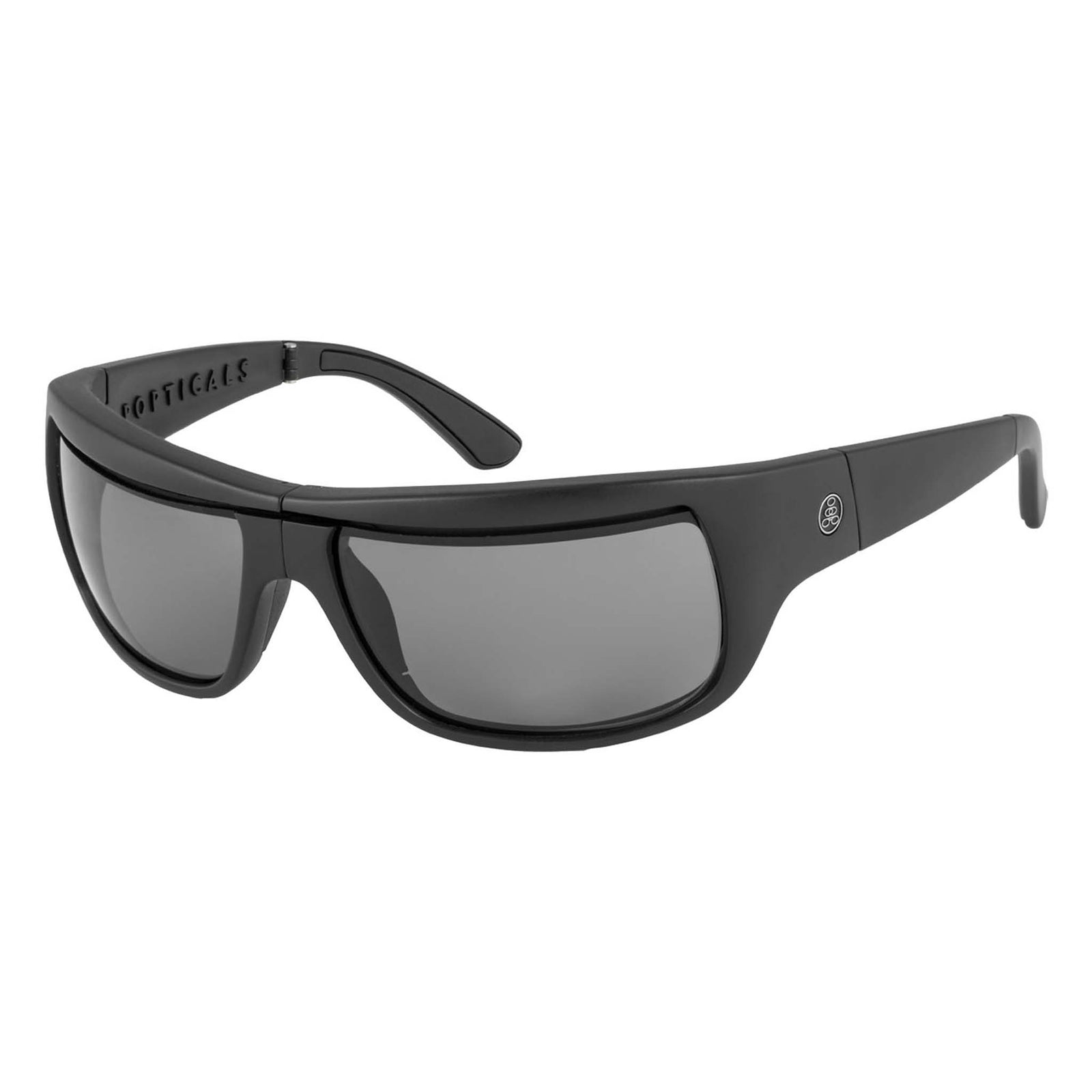 Popticals, Premium Compact Sunglasses, PopH2O, 010070-BMGP, Polarized Sunglasses, Matte Black Frame, Gray Lenses, Glam View