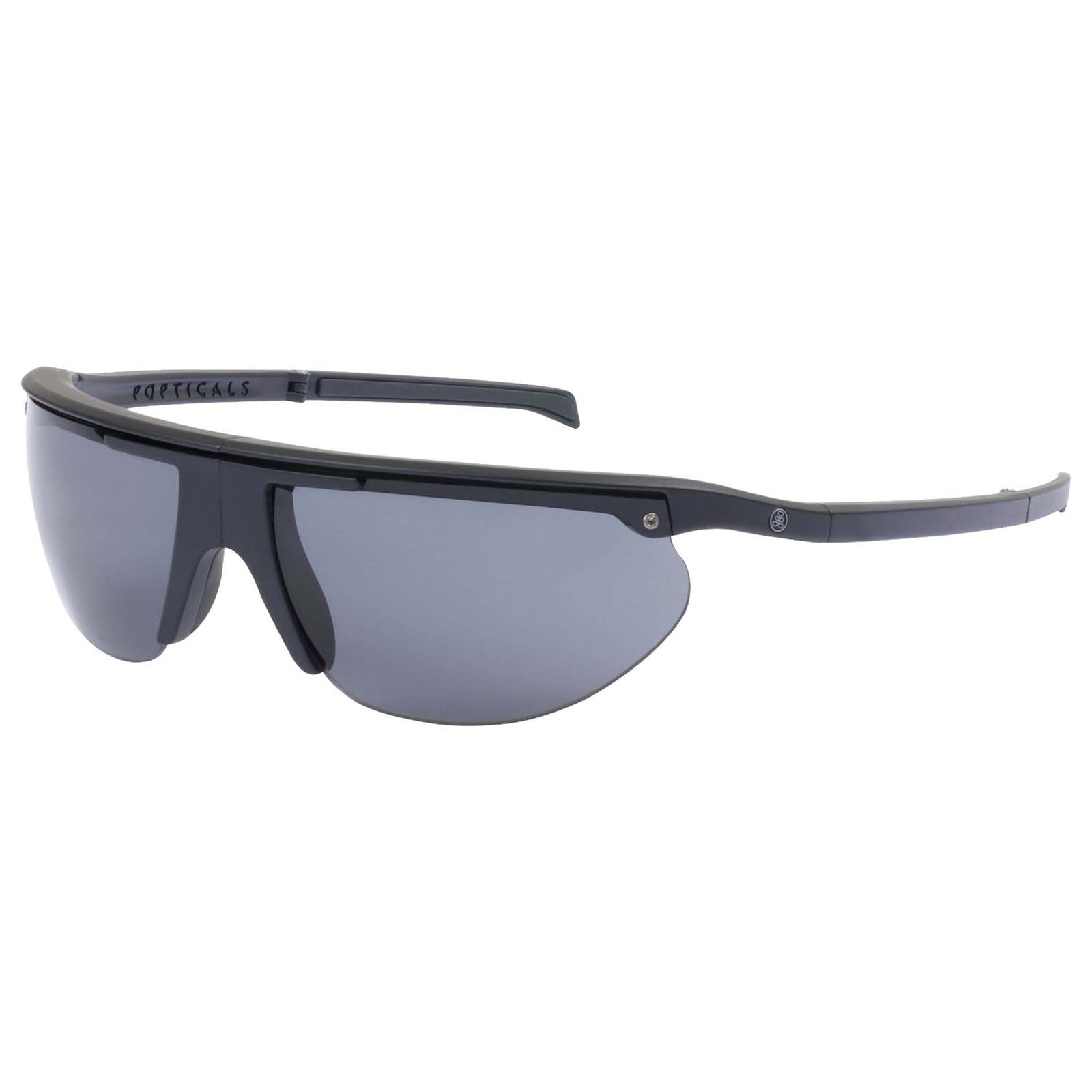 Popticals, Premium Compact Sunglasses, PopTrail, 010081-BMGP, Polarized Sunglasses, Matte Black Frame, Gray Lenses, Glam View