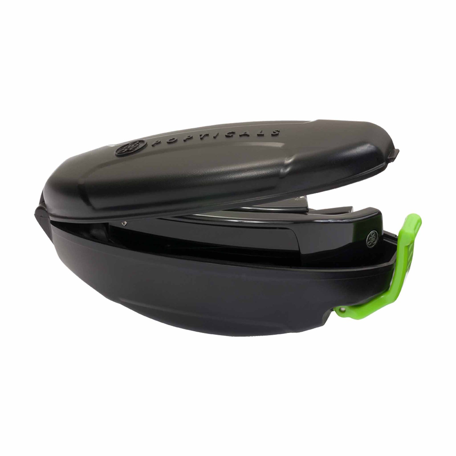 Popticals, Premium Compact Sunglasses, PopGear, 010051-BGGP, Polarized Sunglasses, Gloss Black Frame, Gray Lenses, Case View