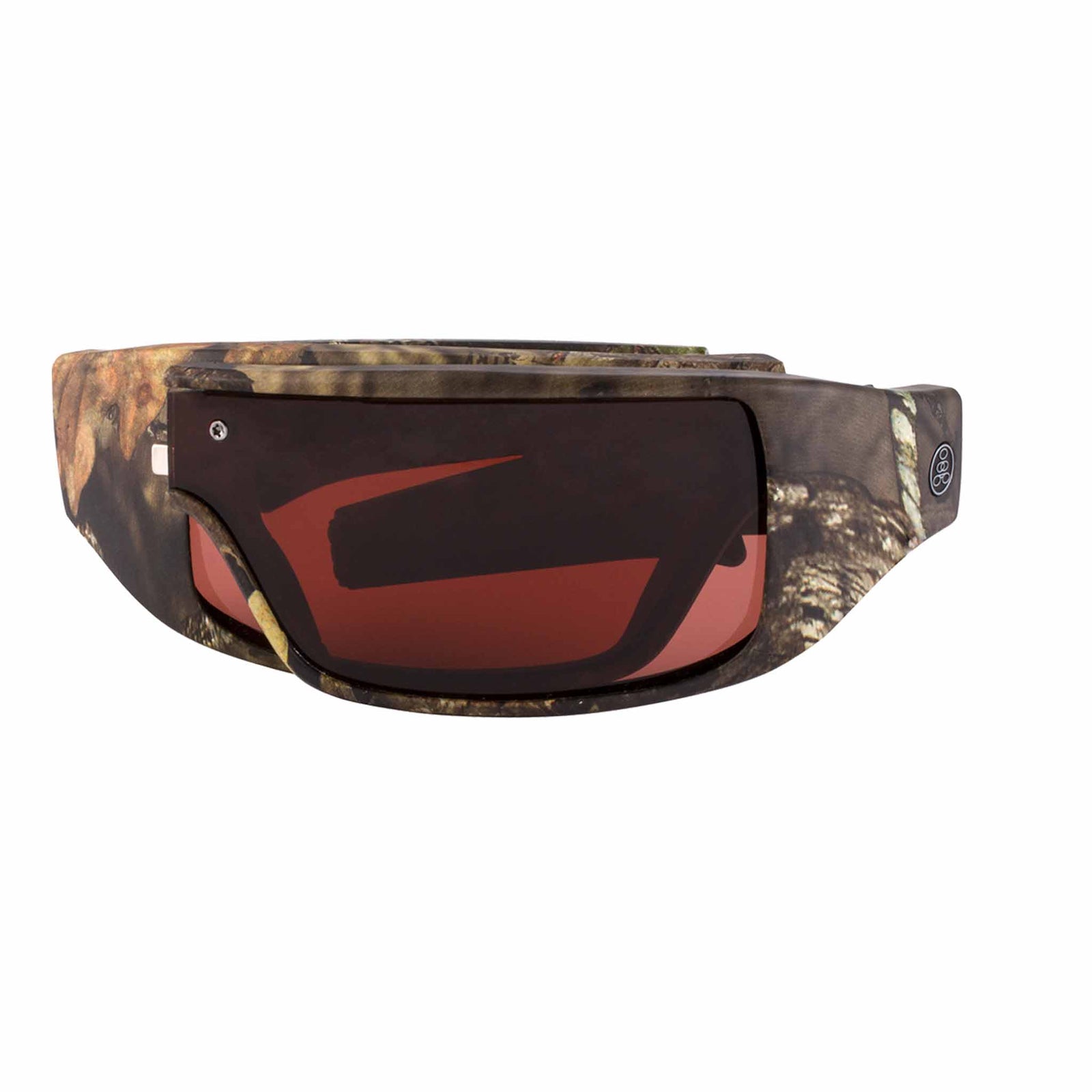Popticals, Premium Compact Sunglasses, PopGear, 050050-MCCP, Polarized Sunglasses, Matte Mossy Oak Break-Up Frame , Copper Lenses, Compact View