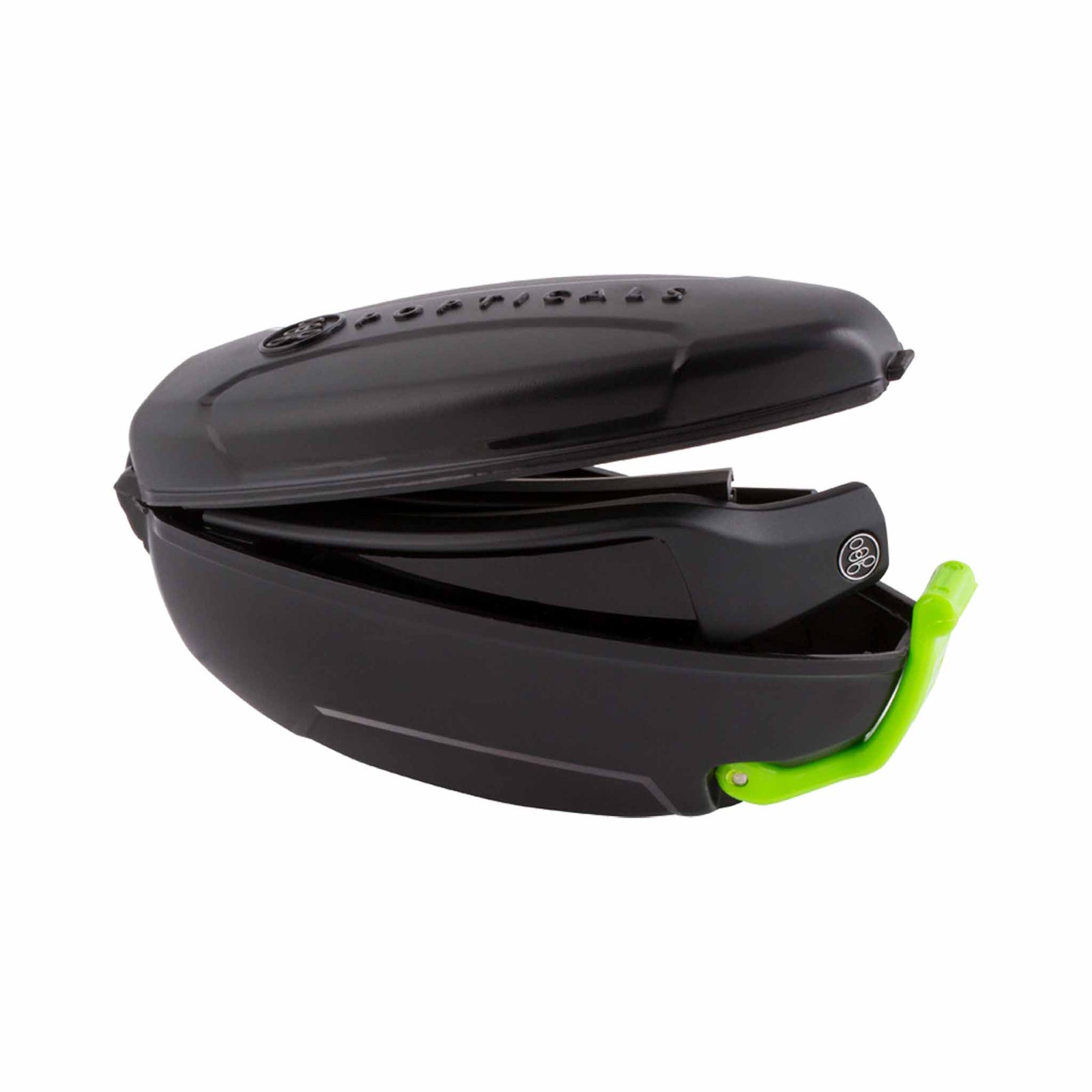 Popticals, Premium Compact Sunglasses, PopGun, 010010-BMGS, Standard Sunglasses, Matte Black Frame, Gray Lenses, Case View