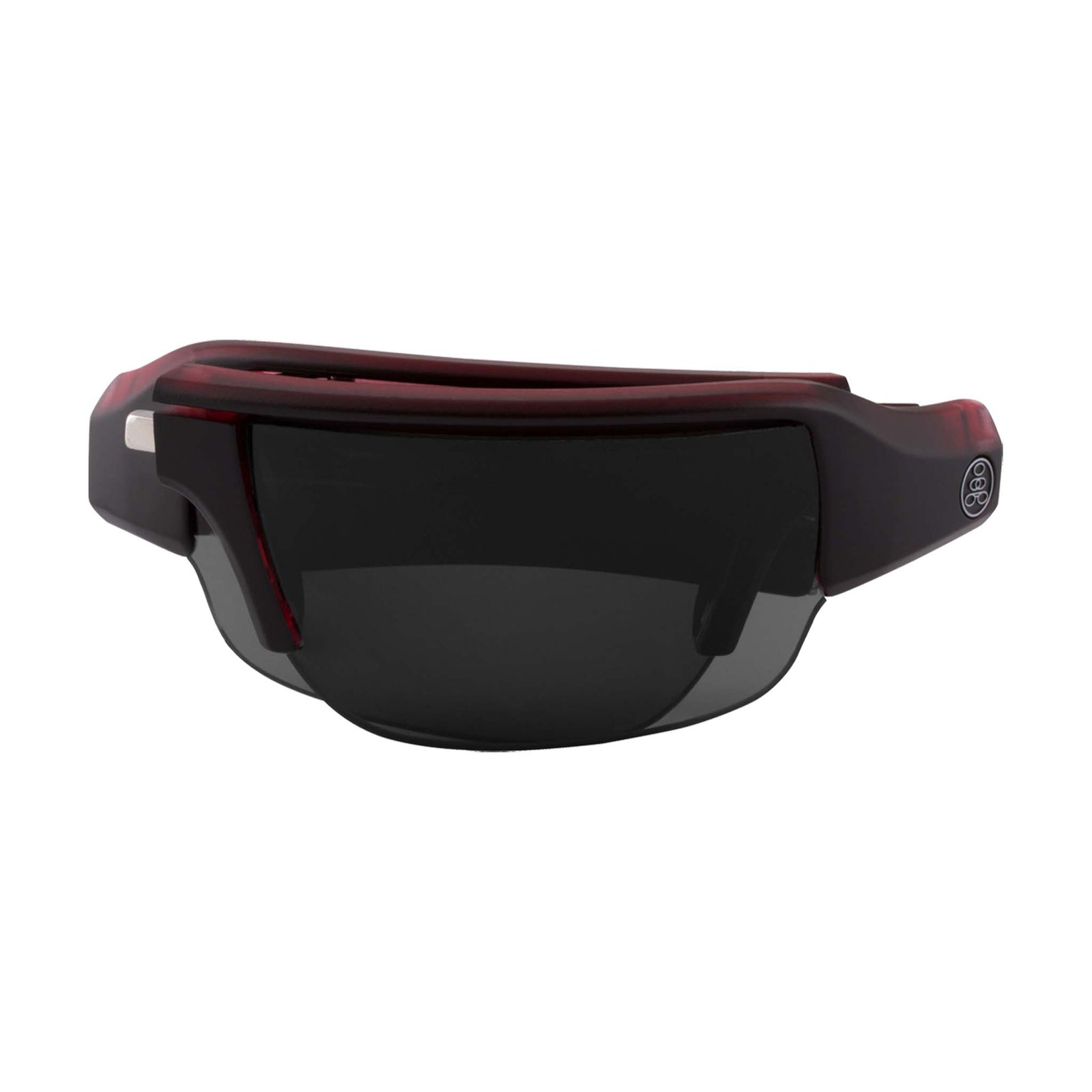 Popticals, Premium Compact Sunglasses, PopGun, 030010-REGP, Polarized Sunglasses, Matte Red/Black Crystal Frame, Gray Lenses, Compact View