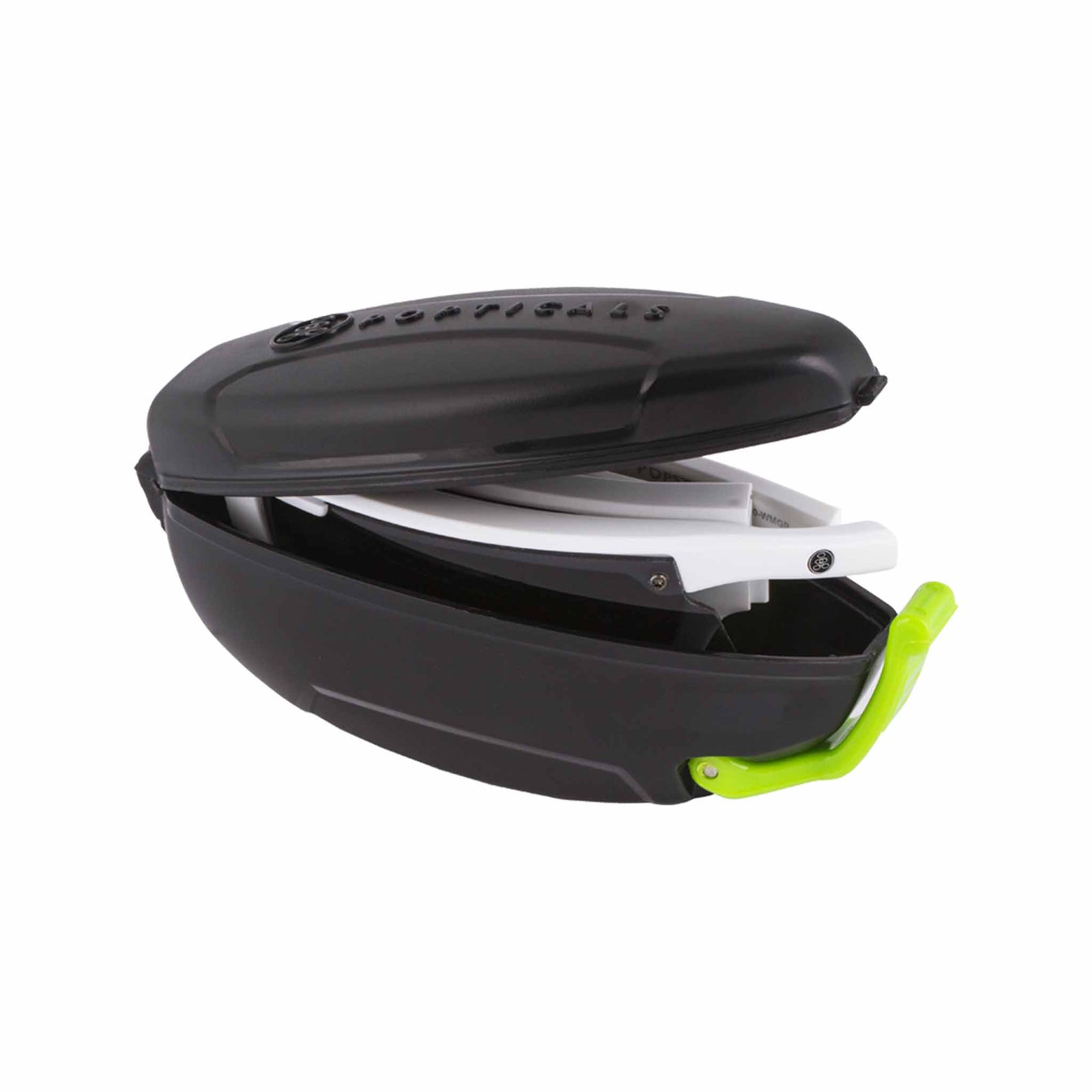 Popticals, Premium Compact Sunglasses, PopStar, 010040-WMGP, Polarized Sunglasses, Matte White Frame, Gray Lenses, Case View