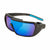 Popticals, Premium Compact Sunglasses, PopStorm, 010060-BGUO, Standard Sunglasses, Gloss Black Frame, Gray Lenses w/Blue Mirror Finish, Glam View
