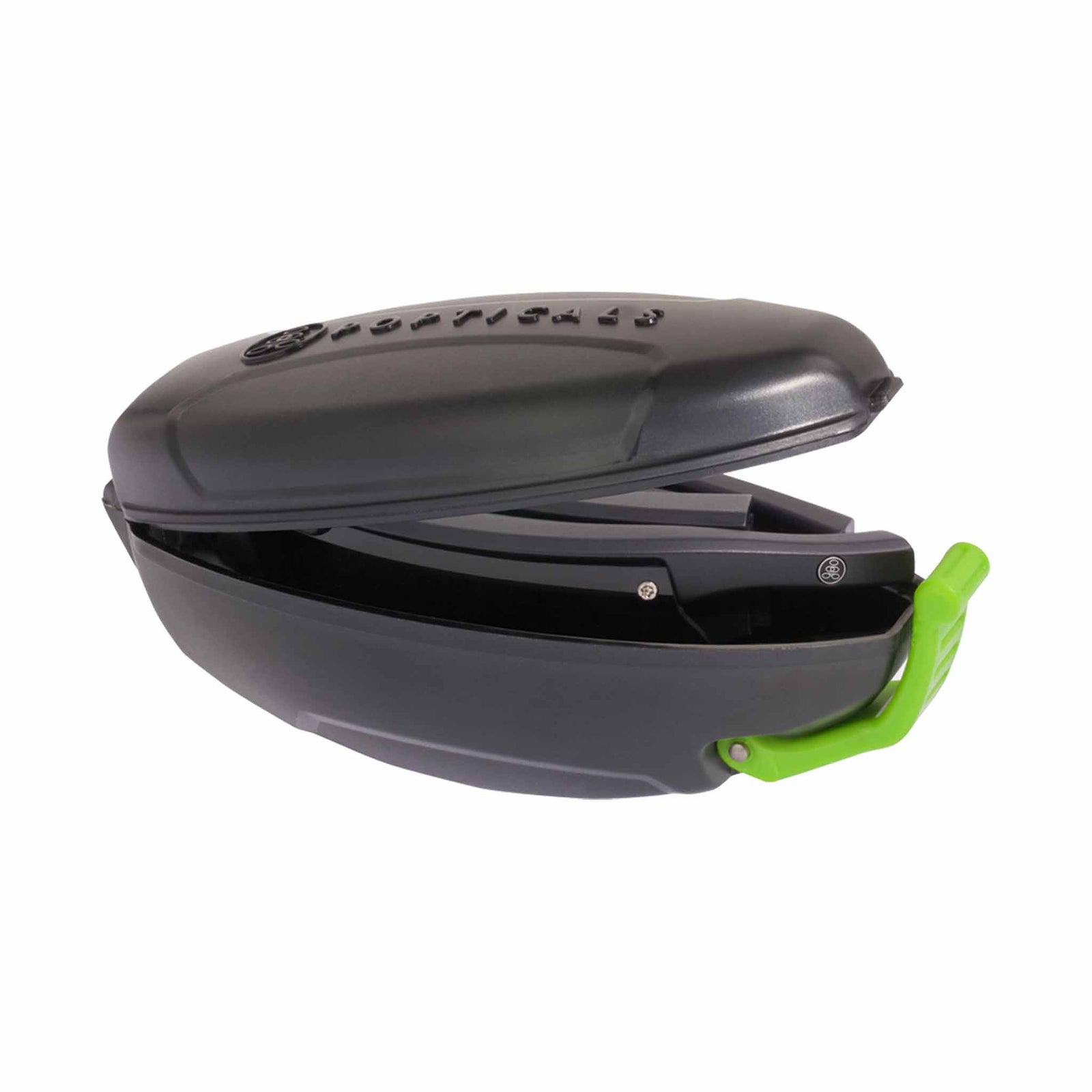 Popticals, Premium Compact Sunglasses, PopTrail, 010081-BMGP, Polarized Sunglasses, Matte Black Frame, Gray Lenses, Case View