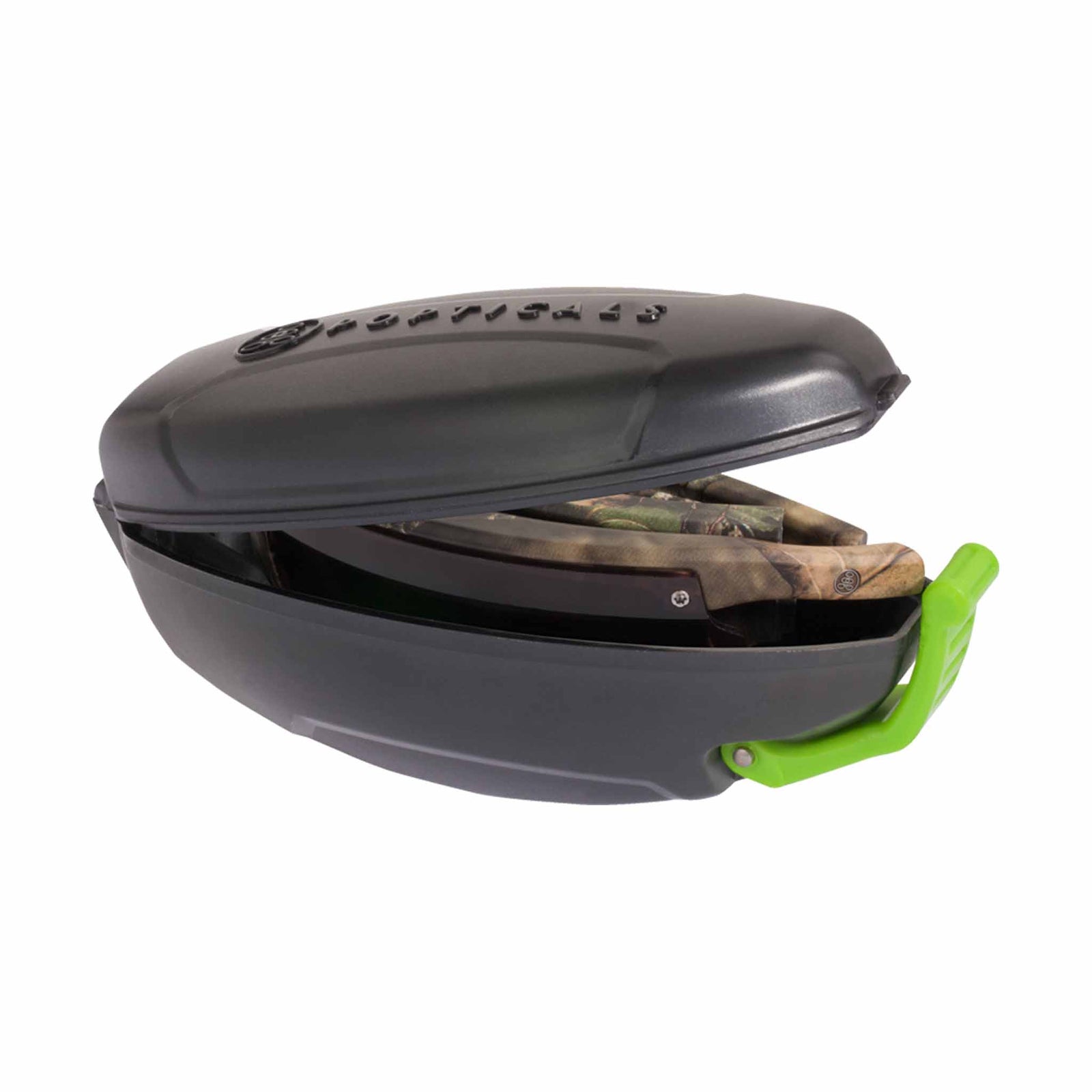 Popticals, Premium Compact Sunglasses, PopStar, 010040-MCNP, Polarized Sunglasses, Matte Mossy Oak Break-Up Frame, Brown Lenses, Case View