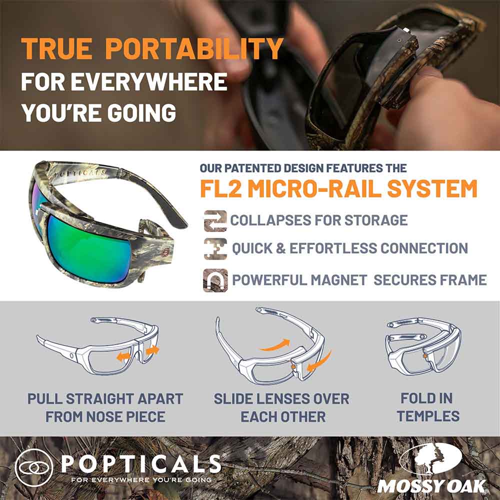 Mossy Oak Break Up Country and Popticals Sunglasses Collection, True Portability