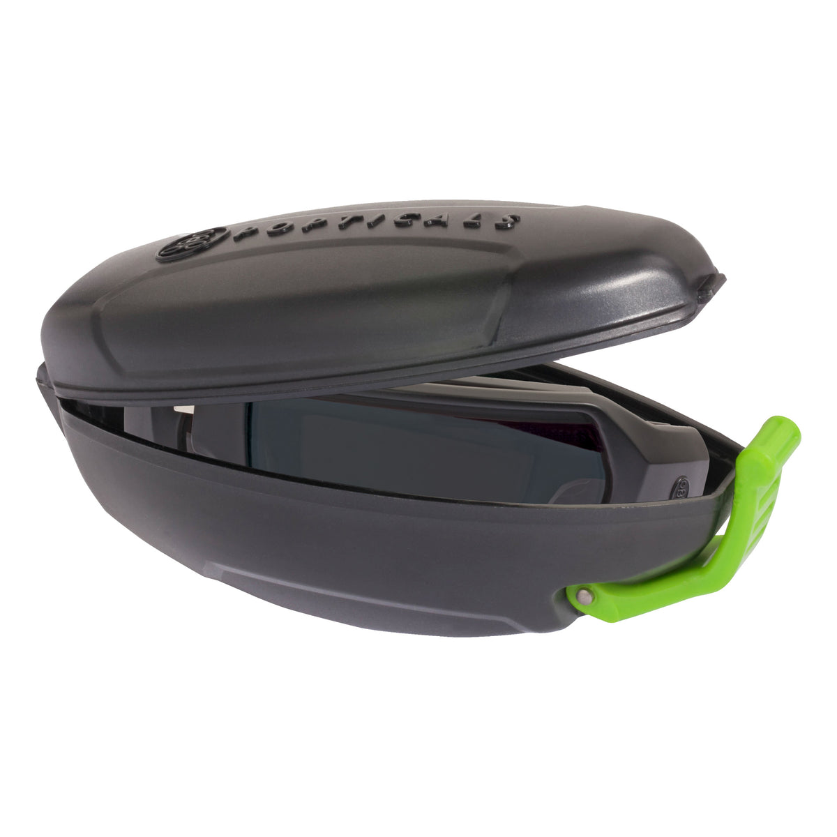 Popticals, Premium Compact Sunglasses, PopZulu, 600010-BMGZ, Standard Sunglasses, Matte Black Frame, Gray Opx Lenses, Case View