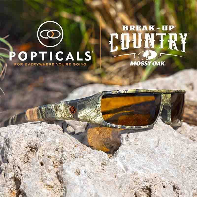 Mossy Oak Popticals Sunglasses with the famous break up country camo pattern