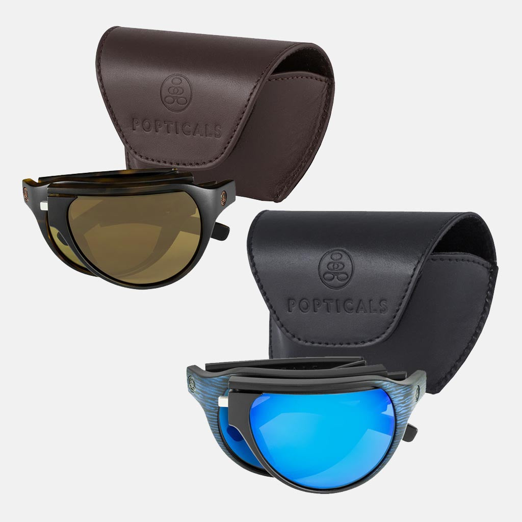 PopAir case, black leather and brown leather