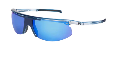 blue lenses and clear ear piece popticals sunglasses 