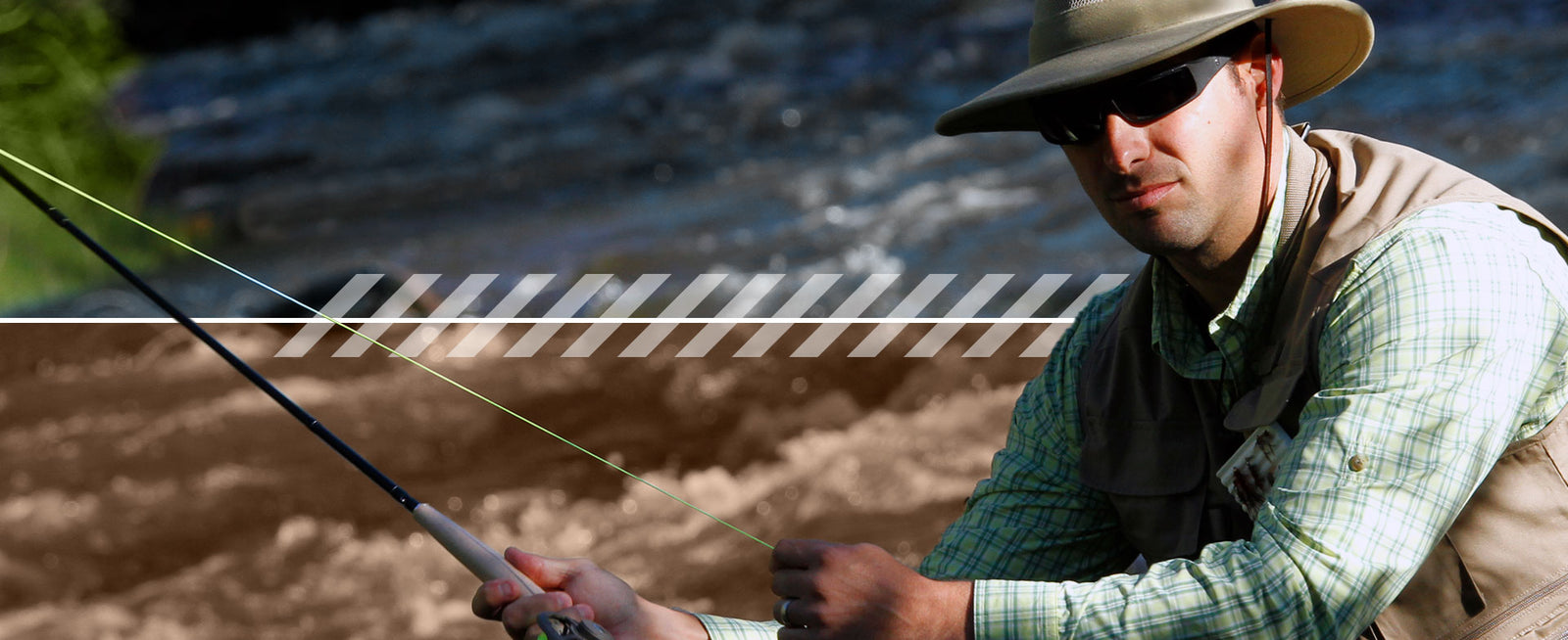 man holding a fishing pole and wearing popticals sunglasses 
