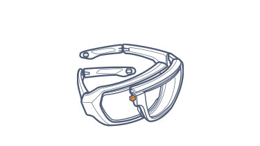 Step 3: Collapsing the Popticals temples inward into the compact closed position