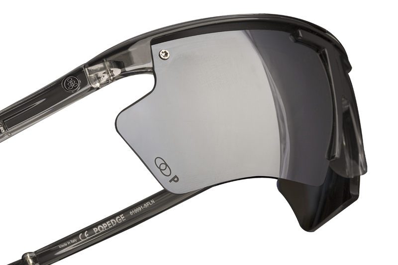 Popticals Crystal PopStar sunglasses with a silver mirror reflective lens