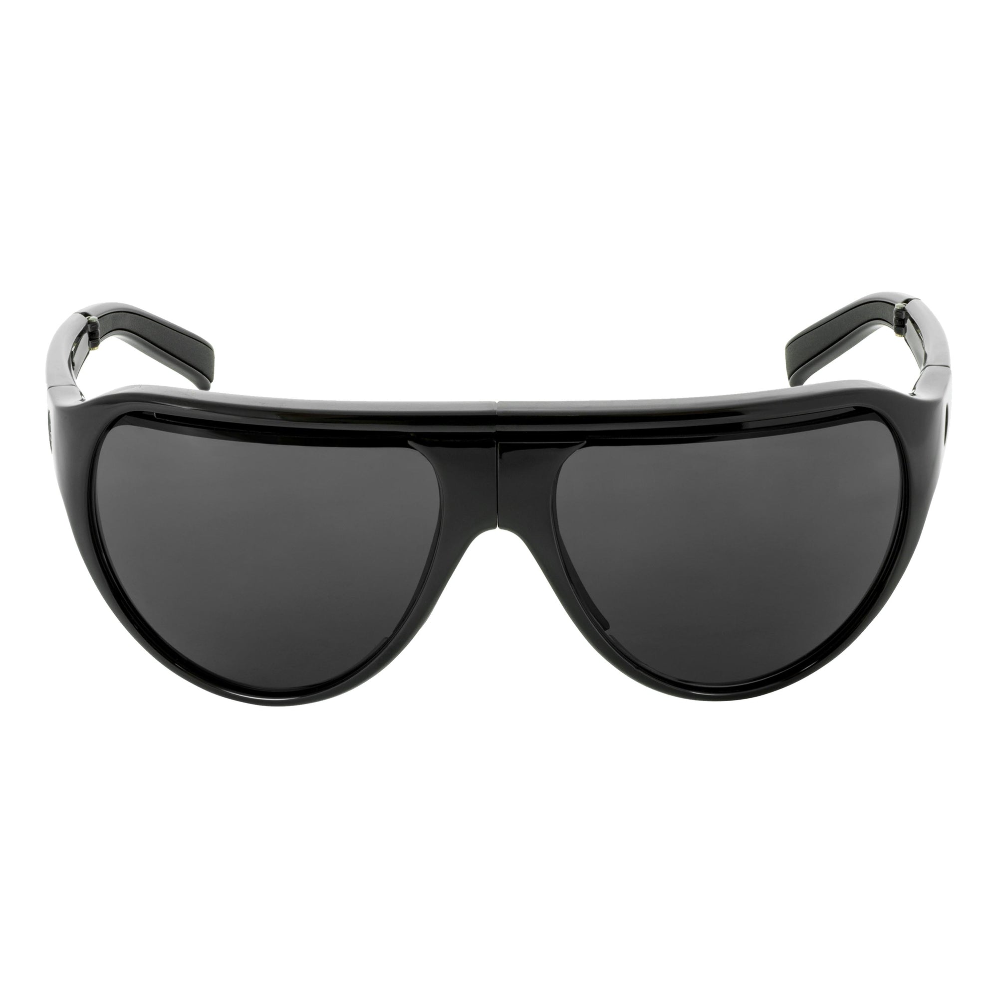 Popticals, Premium Compact Sunglasses, PopAir, 300010-BGGP, Polarized Sunglasses, Gloss Black Frame, Gray Lenses, Glam View