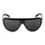 Popticals, Premium Compact Sunglasses, PopAir, 300010-BGGP, Polarized Sunglasses, Gloss Black Frame, Gray Lenses, Front Tilt View