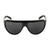 Popticals, Premium Compact Sunglasses, PopAir, 300010-BGGS, Standard Sunglasses, Gloss Black Frame, Gray Lenses, Front Tilt View