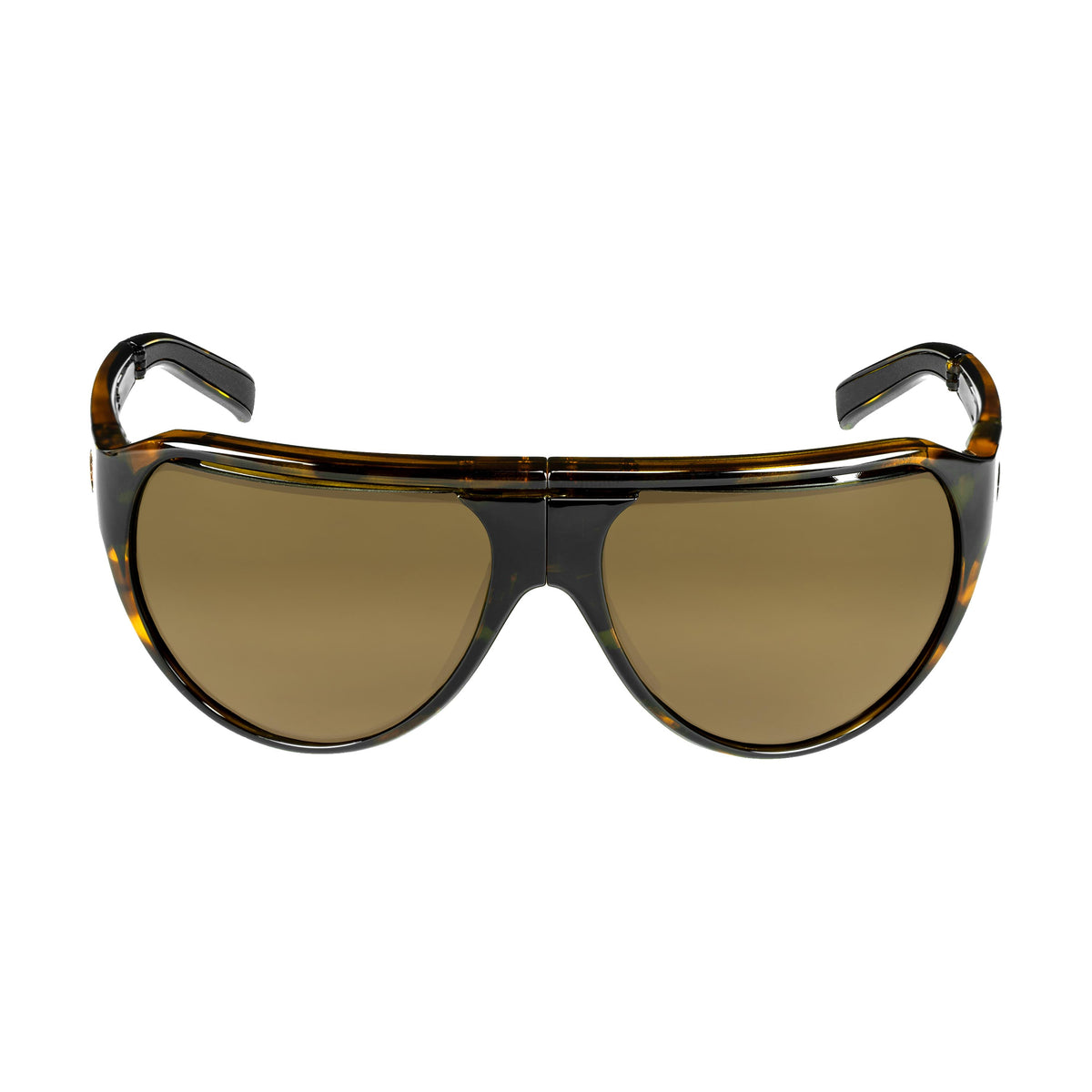 Popticals, Premium Compact Sunglasses, PopAir, 300010-CTNC, Polarized Sunglasses, Gloss Tortoise Frame, Gradient Brown Lenses, Front Tilt View