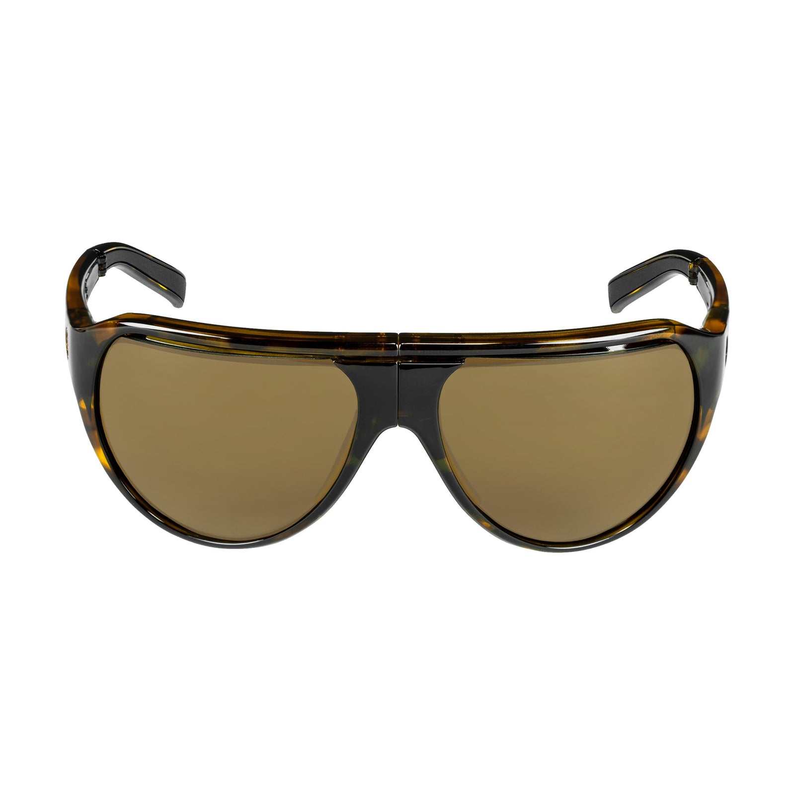 Popticals, Premium Compact Sunglasses, PopAir, 300010-CTNP, Polarized Sunglasses, Gloss Tortoise Frame, Brown Lenses, Front Tilt View