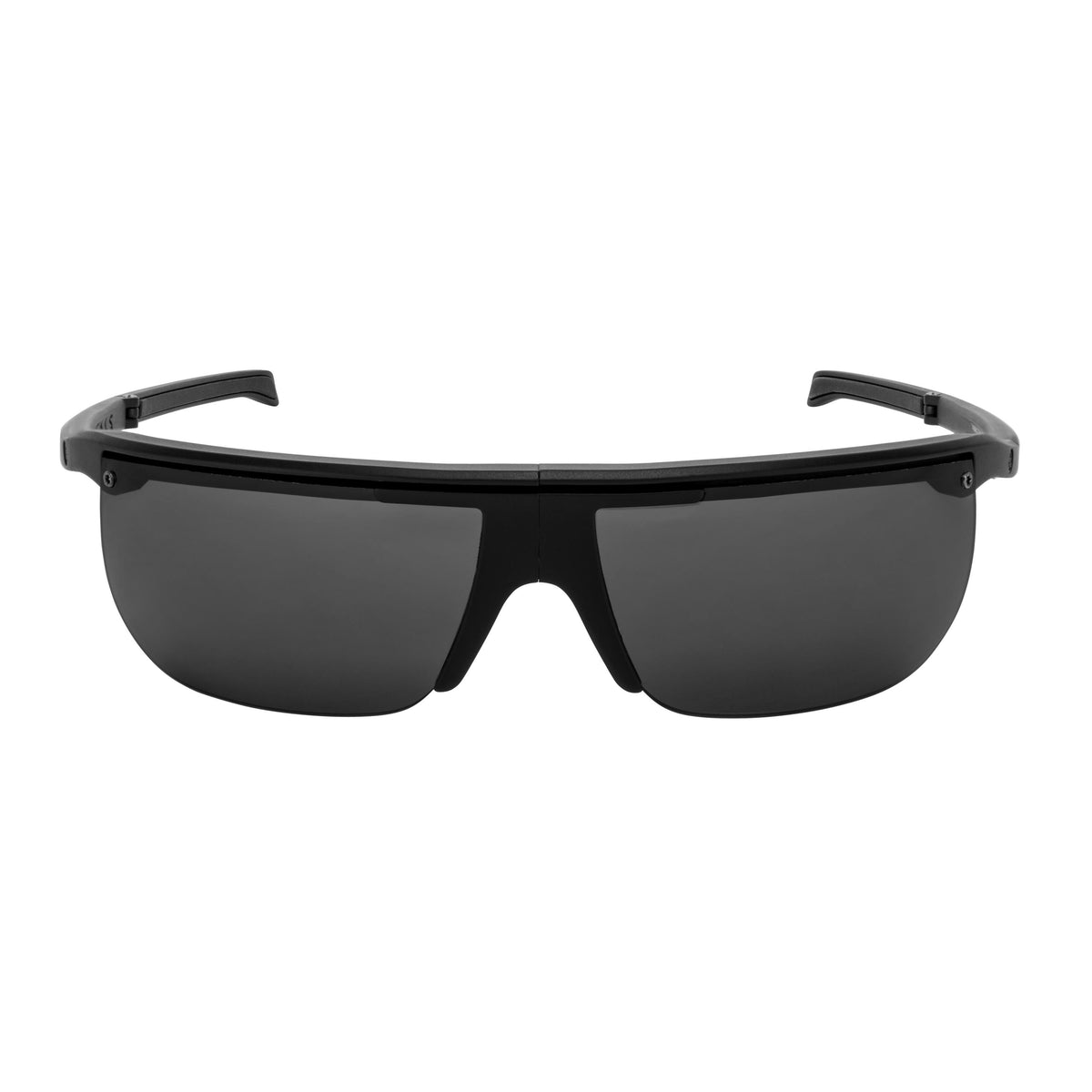 Popticals, Premium Compact Sunglasses, PopArt, 010030-BMGP, Polarized Sunglasses, Matte Black Frame, Gray Lenses, Front Tilt View