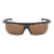 Popticals, Premium Compact Sunglasses, PopArt, 010031-BMNP, Polarized Sunglasses, Matte Black Frame, Brown Lenses, Small, Front Tilt View