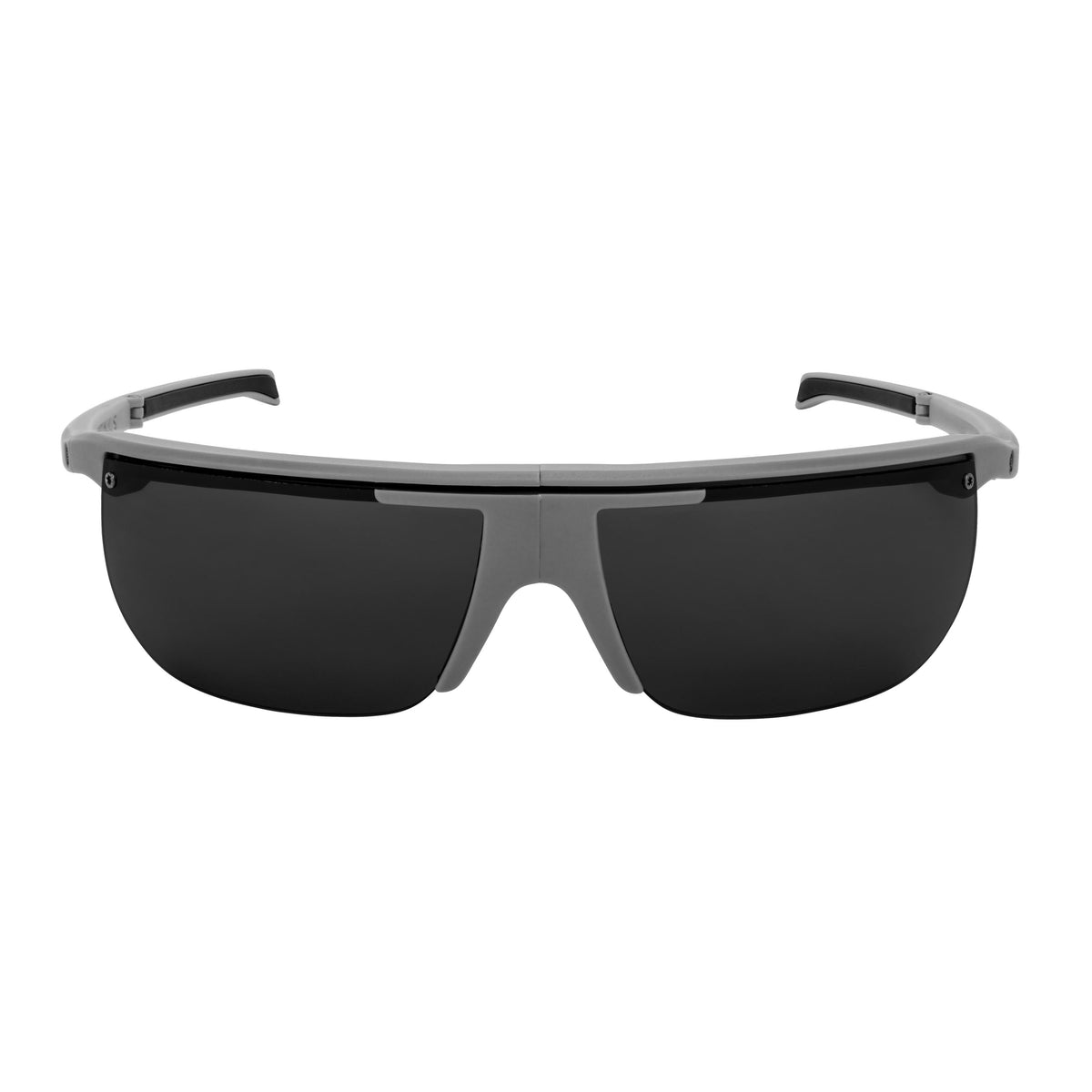 Popticals, Premium Compact Sunglasses, PopArt, 010030-GMGP, Polarized Sunglasses, Matte Gray Frame, Gray Lenses, Front Tilt View