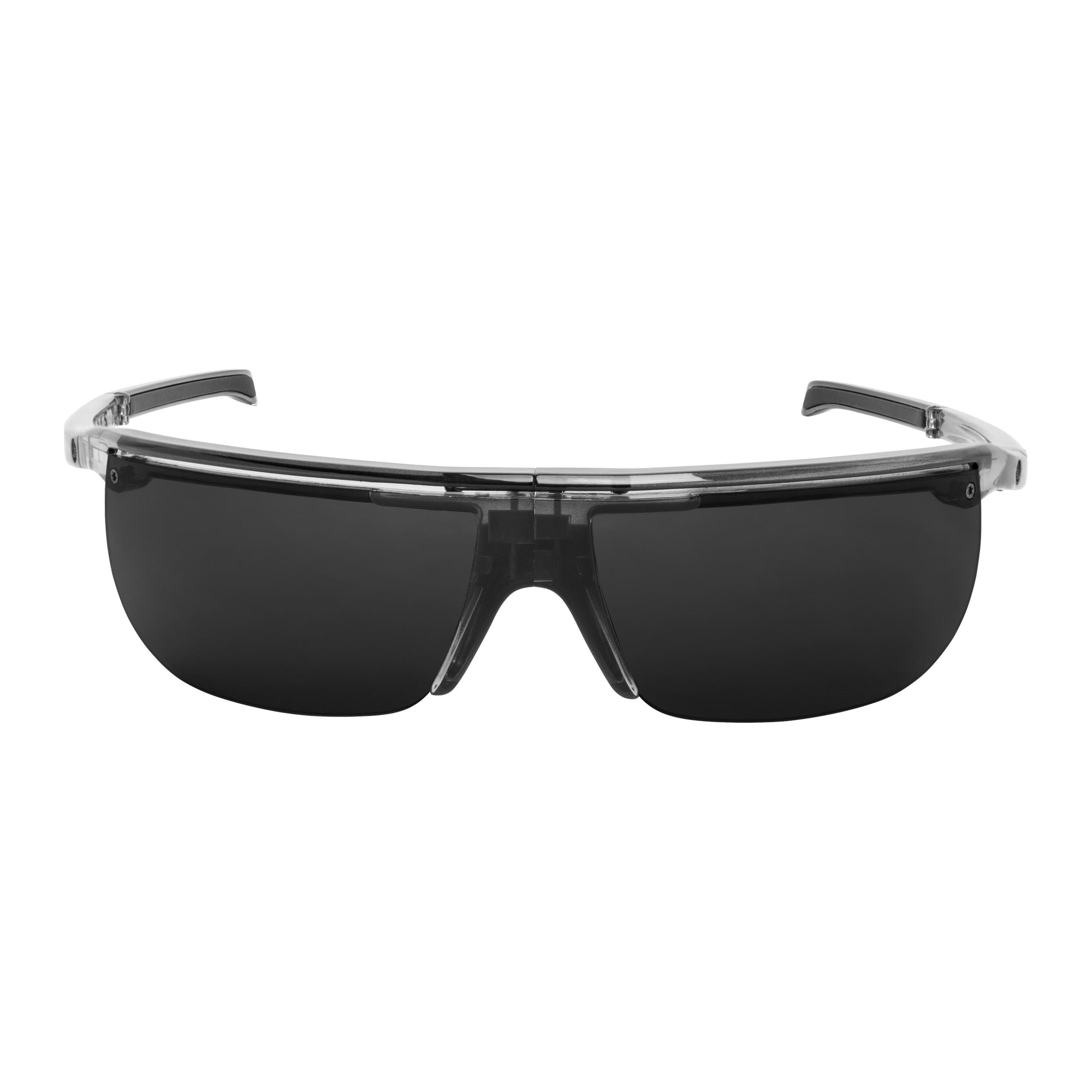Popticals, Premium Compact Sunglasses, PopArt, 030030-SFGP, Polarized Sunglasses, Gloss Smoke/Clear Crystal, Gray Lenses, Glam View