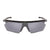 Popticals, Premium Compact Sunglasses, PopEdge, 010091-WGGP, Polarized Sunglasses, Gloss Black and White Frame, Gray Lenses, Front Tilt View