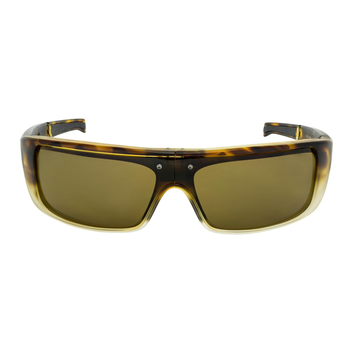 Popticals, Premium Compact Sunglasses, PopGear, 010050-BUNP, Polarized Sunglasses, Matte Tortoise Crystal Frames, Brown Lenses, Front View