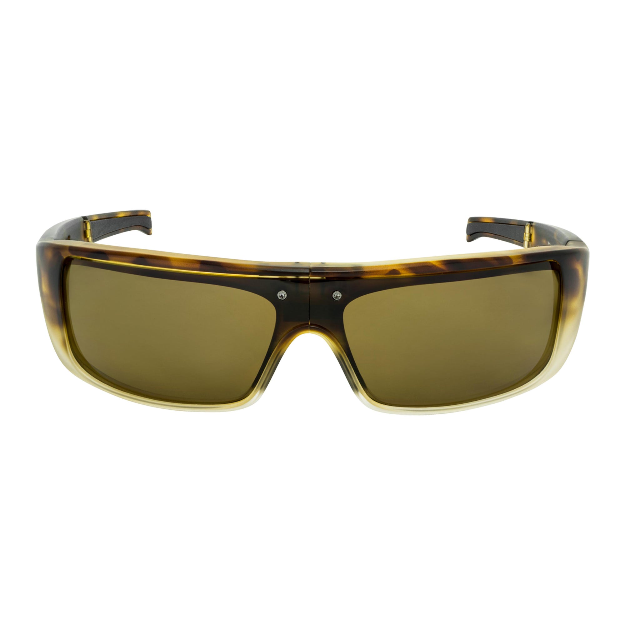 Popticals, Premium Compact Sunglasses, PopGear, 010050-BUNP, Polarized Sunglasses, Matte Tortoise Crystal Frames, Brown Lenses, Glam View