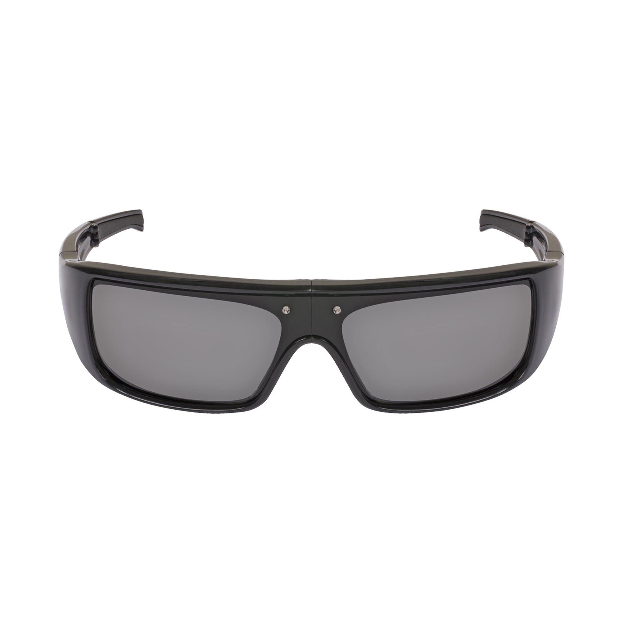 Popticals, Premium Compact Sunglasses, PopGear, 010051-BGGP, Polarized Sunglasses, Gloss Black Frame, Gray Lenses, Glam View