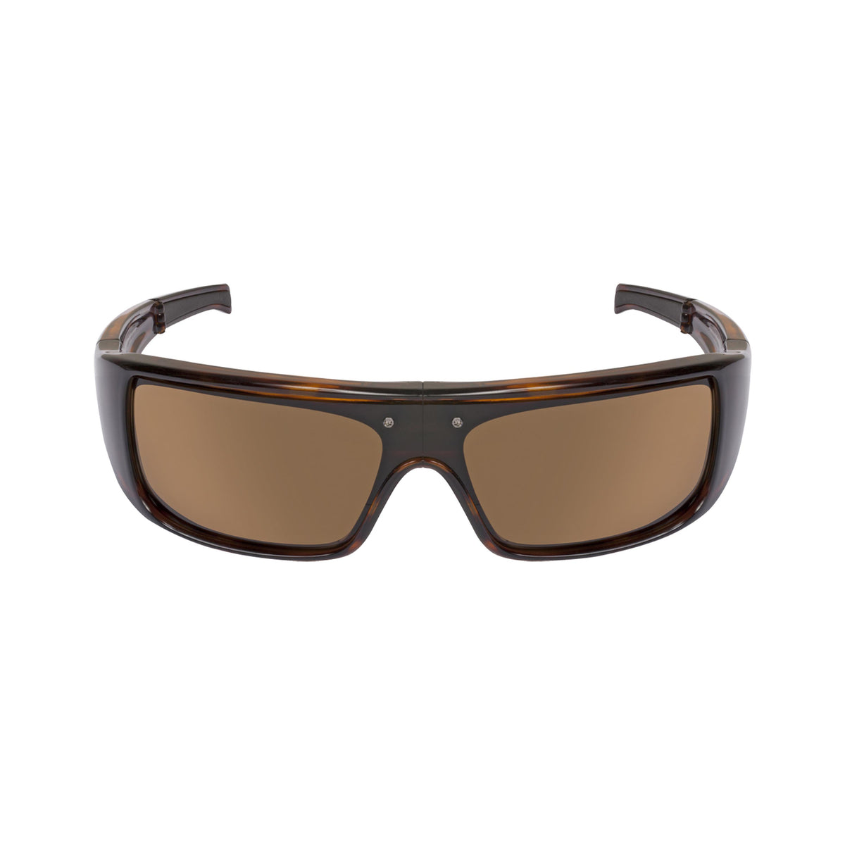 Popticals, Premium Compact Sunglasses, PopGear, 010051-CTNP, Polarized Sunglasses, Gloss Tortoise Frame , Brown Lenses, Front Tilt View