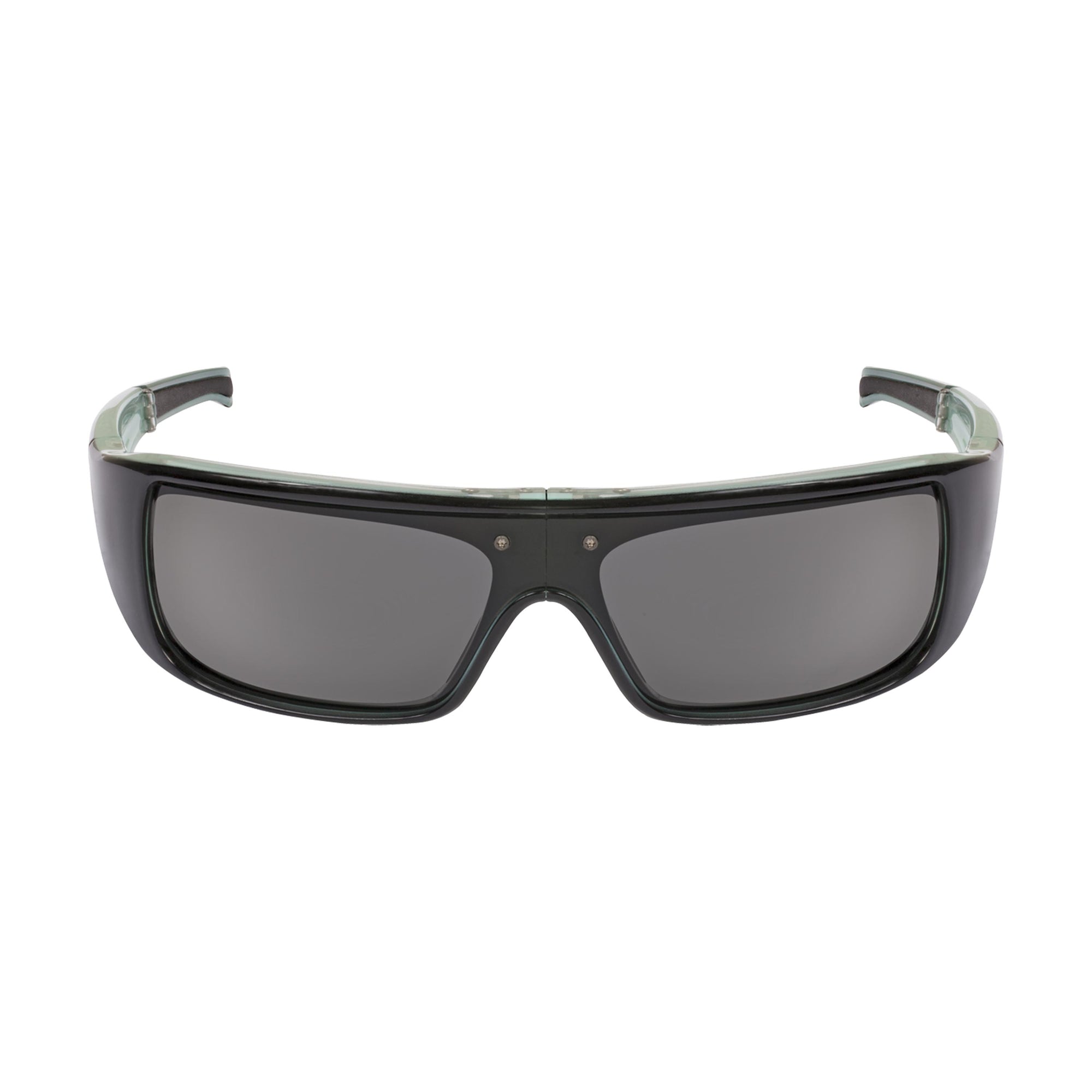 Popticals, Premium Compact Sunglasses, PopGear, 040051-ULGP, Polarized Sunglasses, Gloss Black over Blue Crystal Frame , Gray Lenses, Glam View