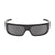Popticals, Premium Compact Sunglasses, PopGear, 040051-ULGP, Polarized Sunglasses, Gloss Black over Blue Crystal Frame , Gray Lenses, Front Tilt View