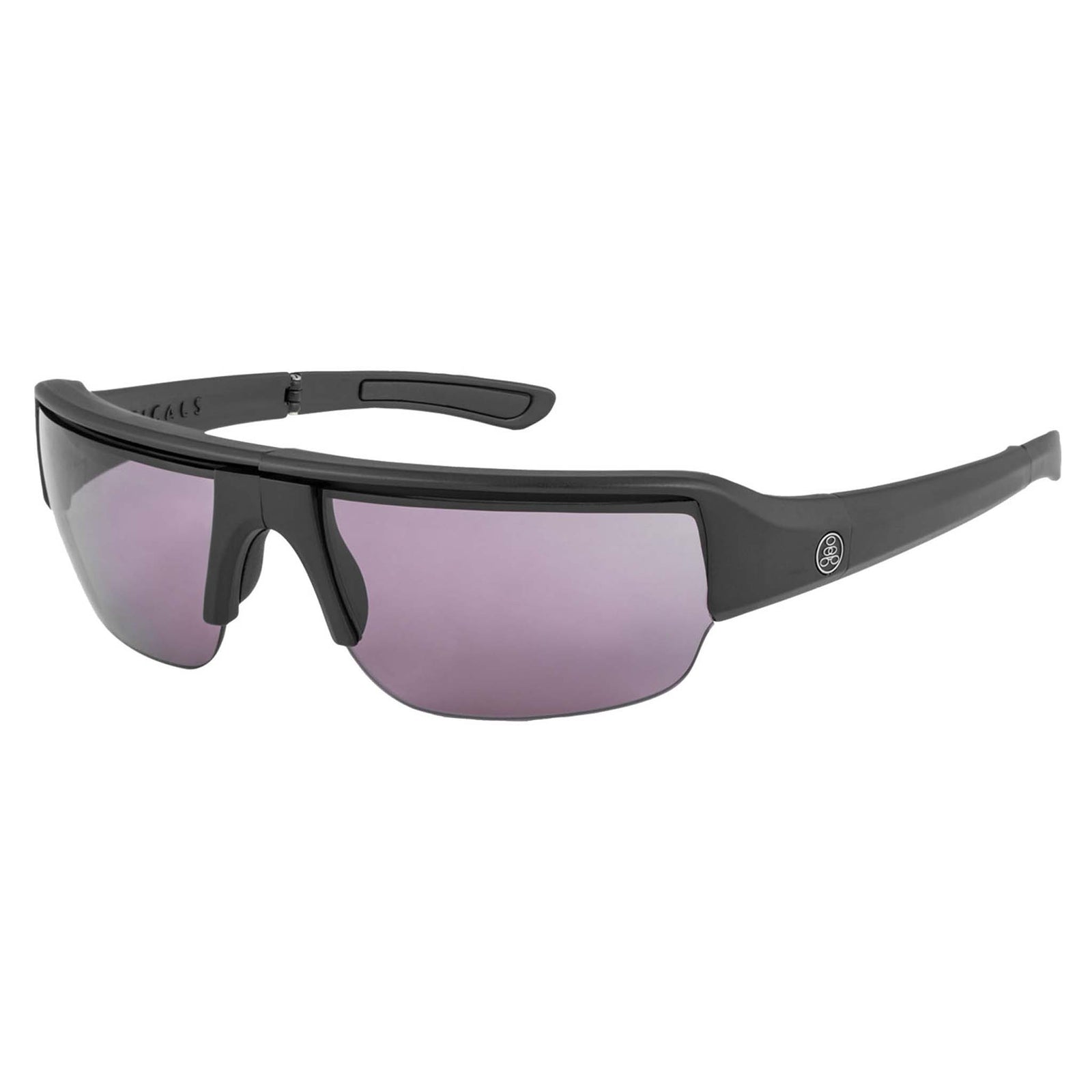 Popticals, Premium Compact Sunglasses, PopGun, 200010-BMVS, Standard Golf Sunglasses, Matte Black Frame, Violet Golf Lenses, Glam View