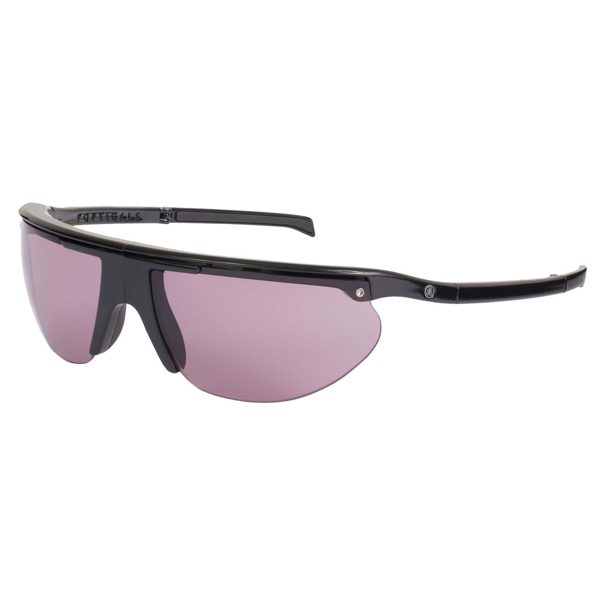Popticals, Premium Compact Sunglasses, PopTrail, 200081-BGVS, Standard Golf Sunglasses, Gloss Black Frame, Violet Golf Lenses, Glam View