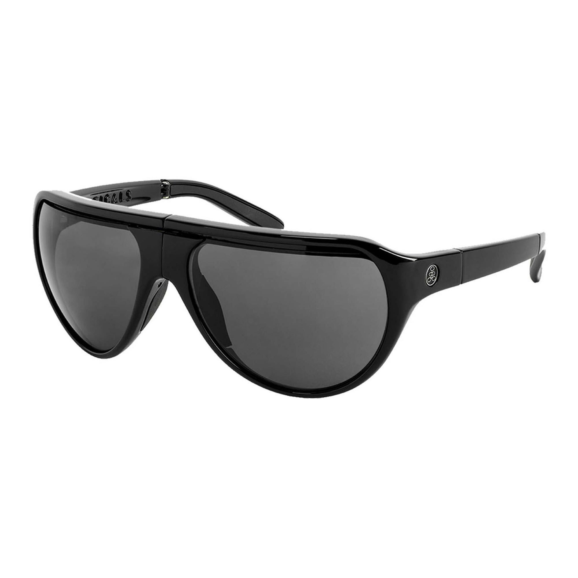 Popticals, Premium Compact Sunglasses, PopAir, 300010-BGGS, Standard Sunglasses, Gloss Black Frame, Gray Lenses, Glam View
