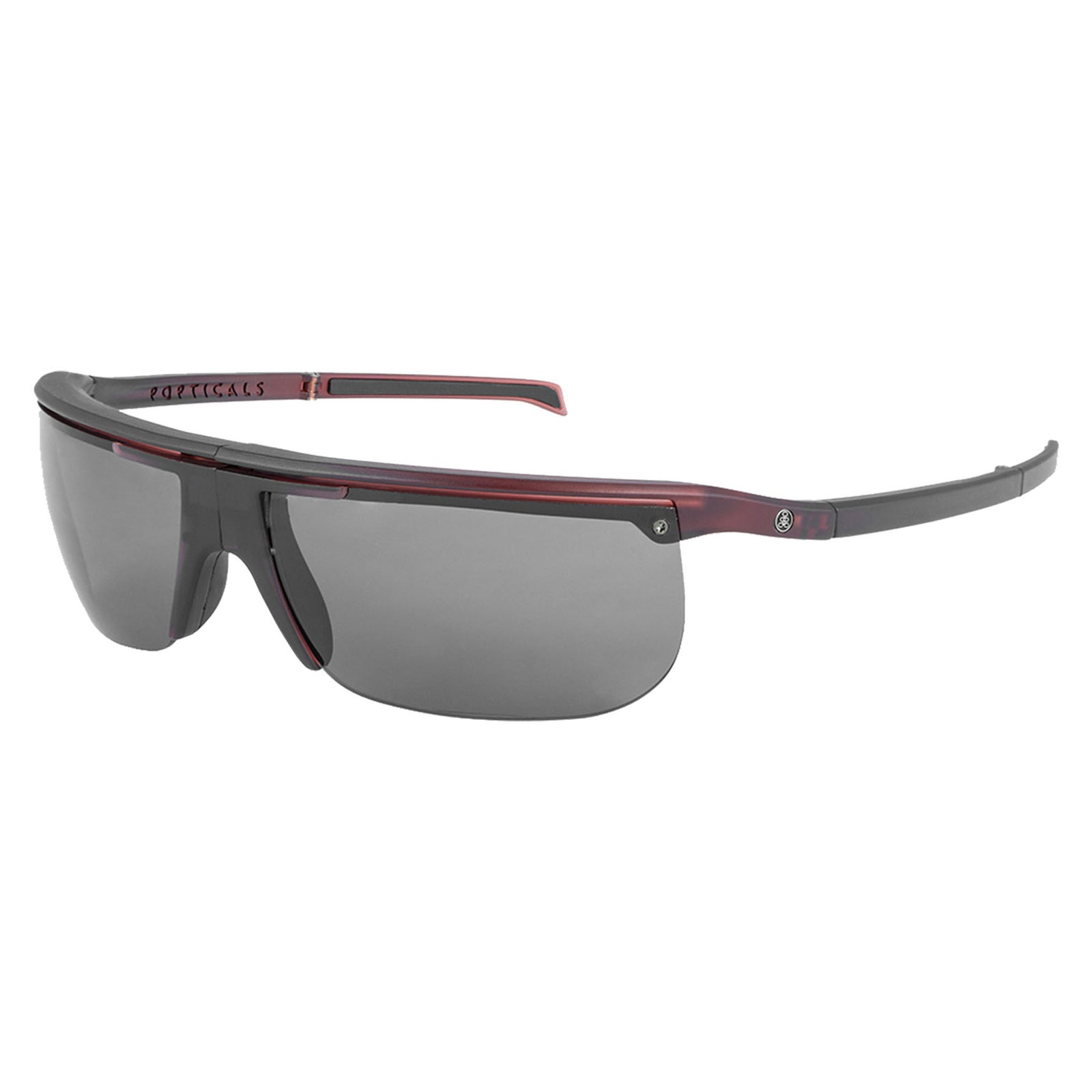 Popticals, Premium Compact Sunglasses, PopArt, 020030-WYGP, Polarized Sunglasses, Matte Wine Crystal, Gray Lenses, Glam View