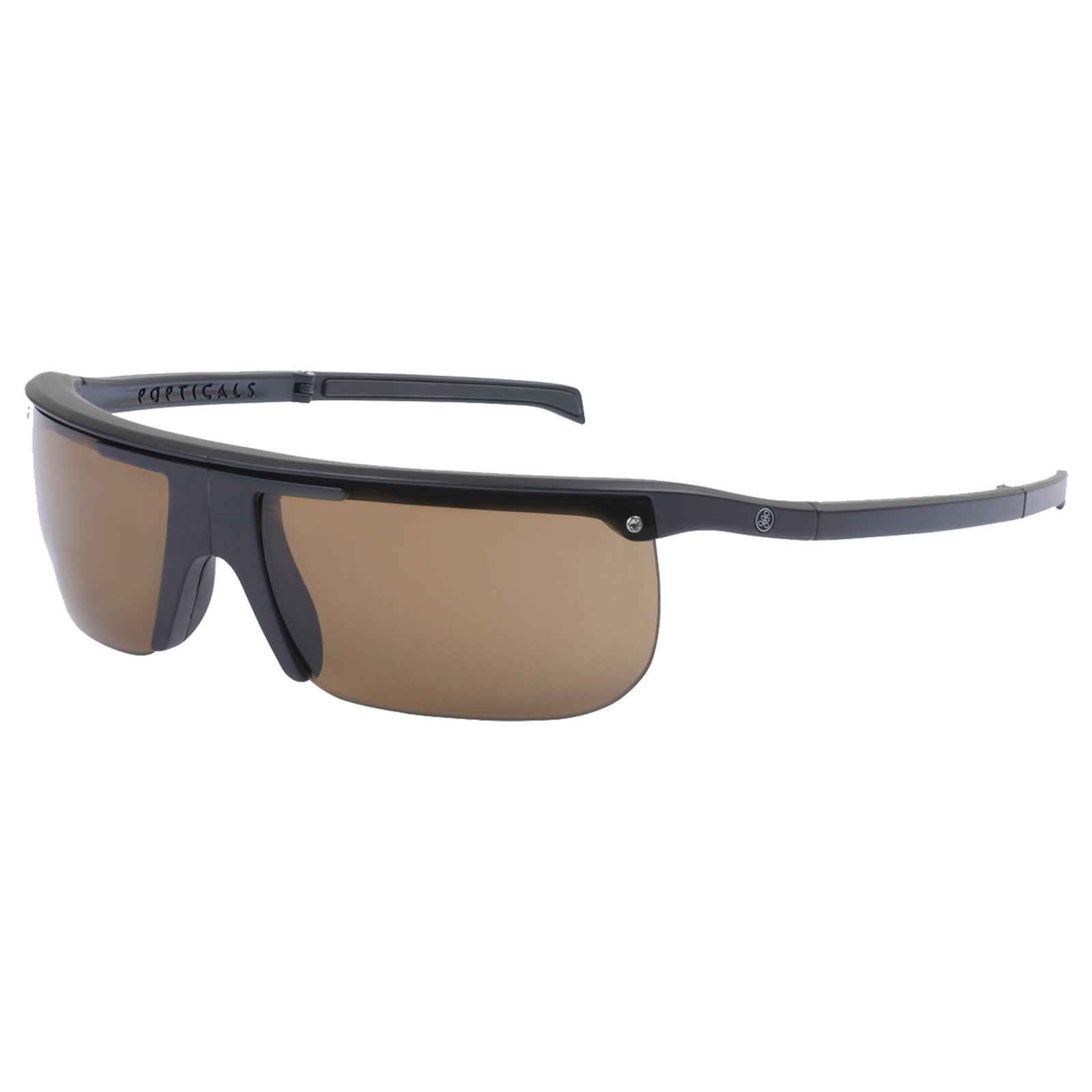 Popticals, Premium Compact Sunglasses, PopArt, 010030-BMNP, Polarized Sunglasses, Matte Black Frame, Brown Lenses, Glam View