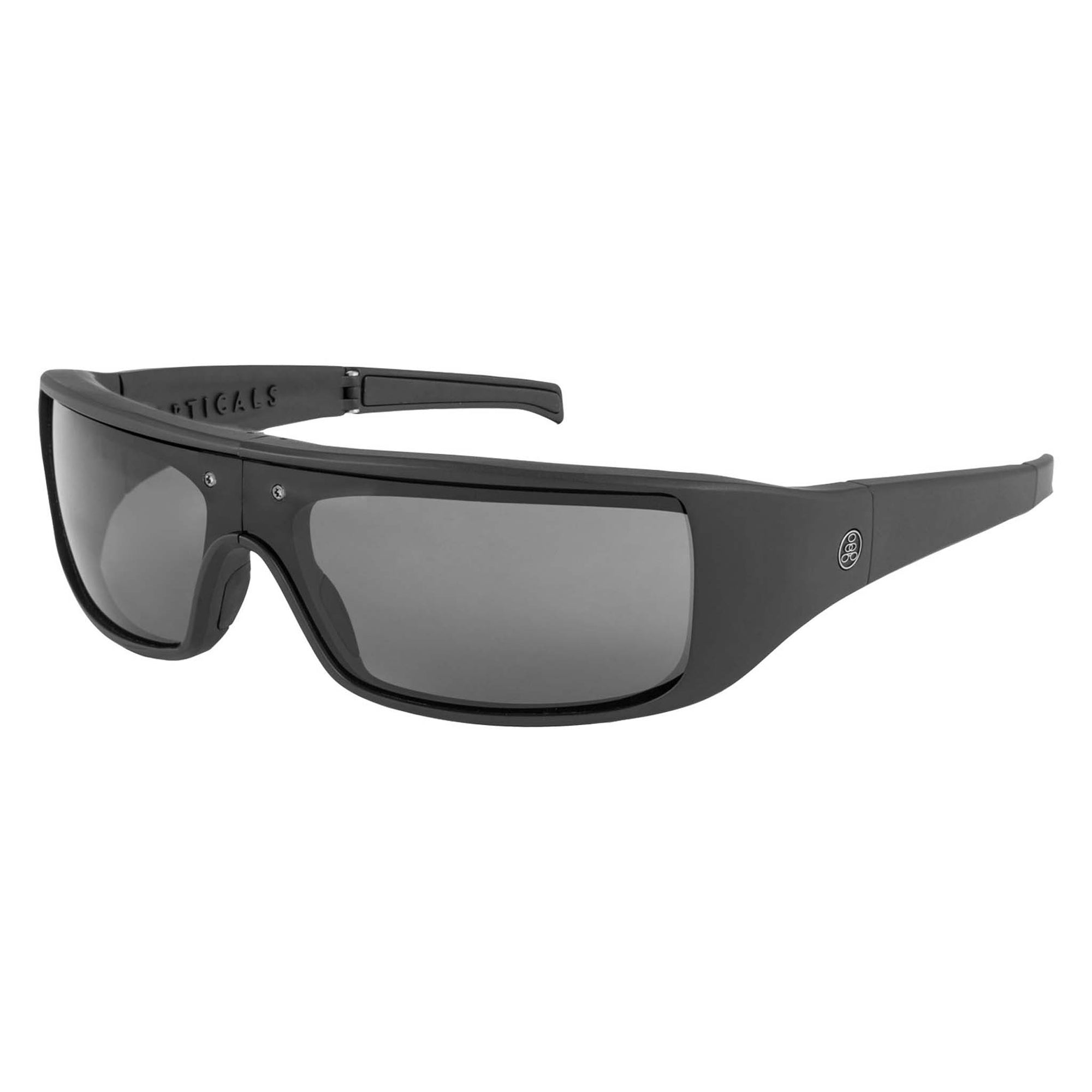 Popticals, Premium Compact Sunglasses, PopGear, 010050-BMGP, Polarized Sunglasses, Matte Black Frames, Gray Lenses, Glam View