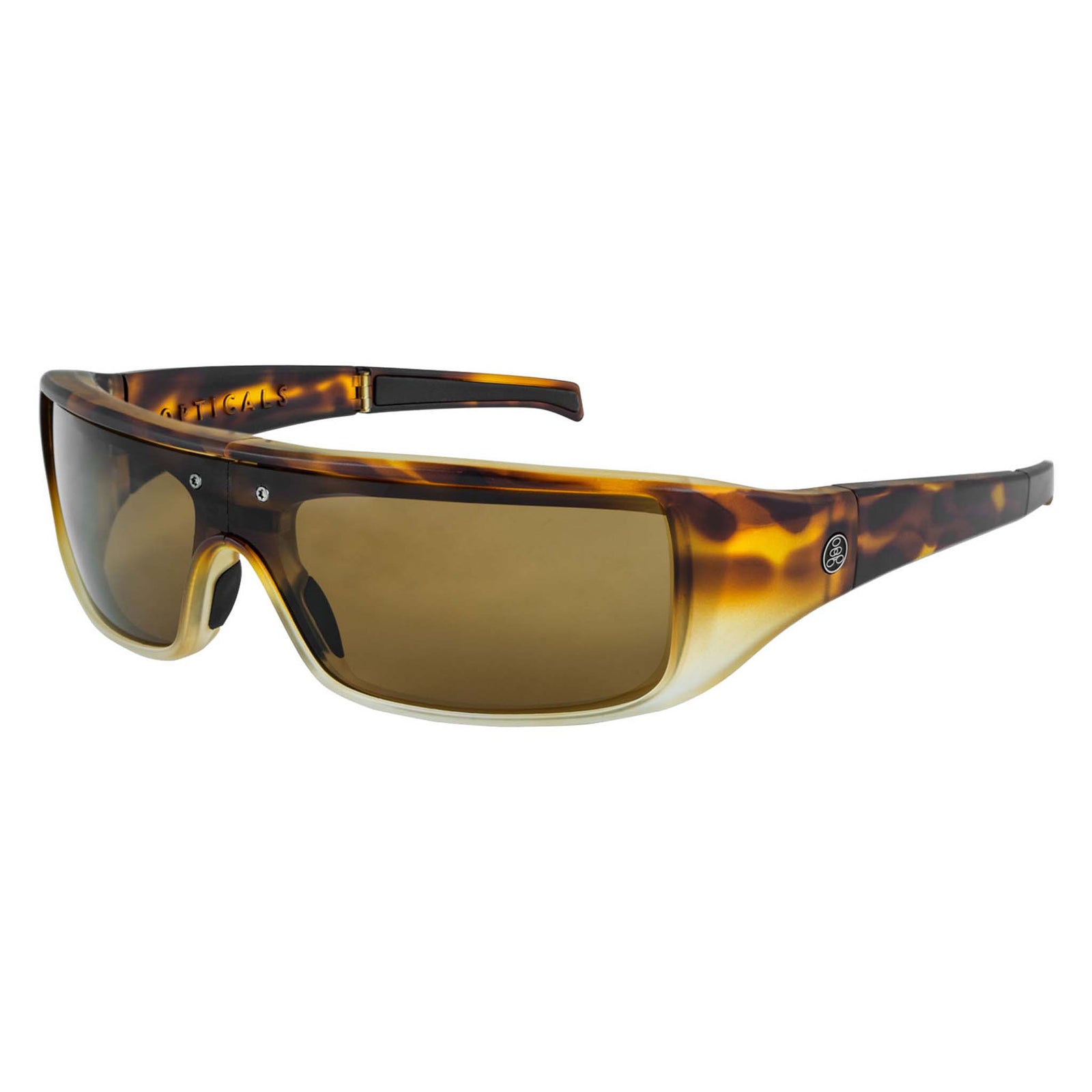 Popticals, Premium Compact Sunglasses, PopGear, 010050-BUNS, Standard Sunglasses, Matte Tortoise Crystal Frames, Brown Lenses, Glam View