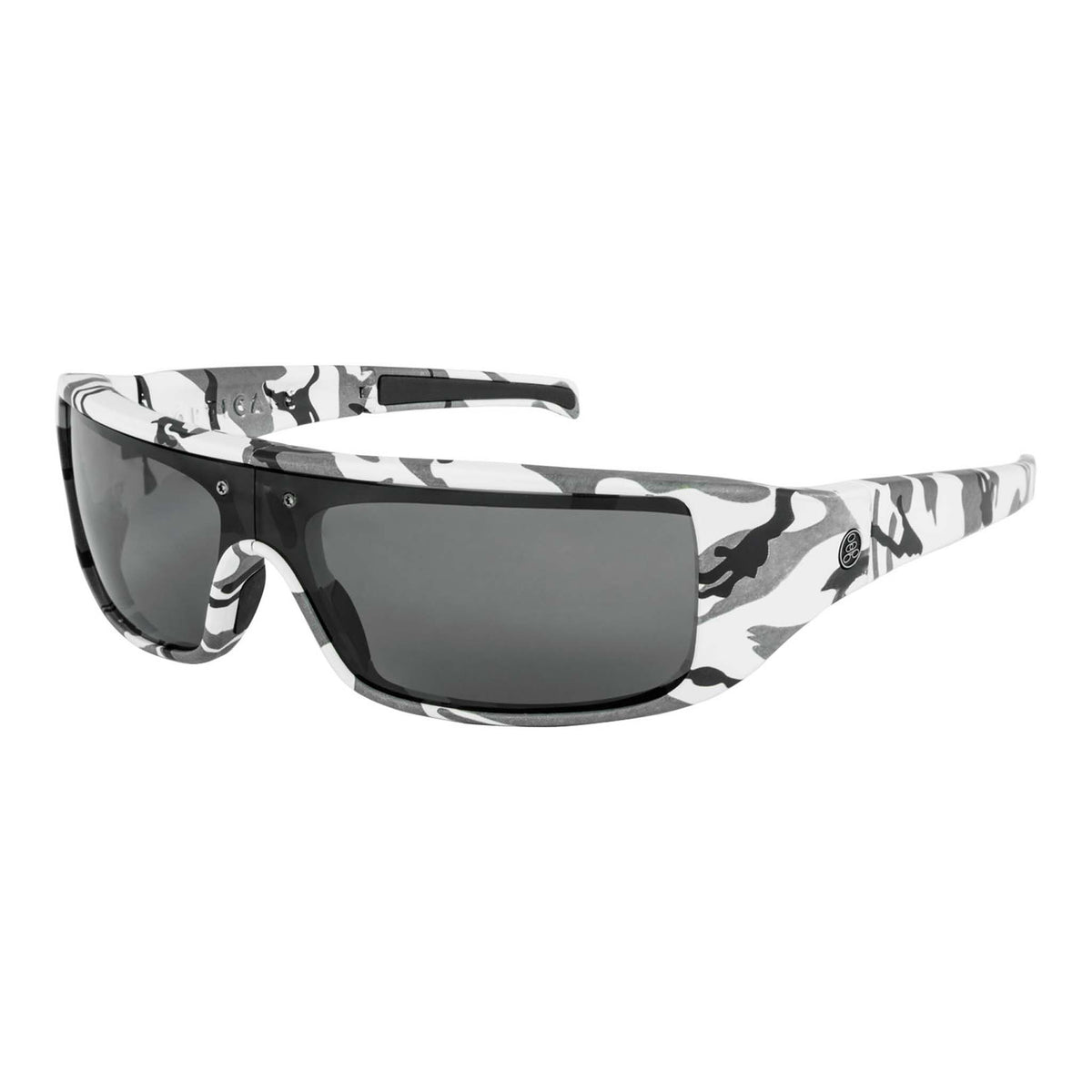 Popticals, Premium Compact Sunglasses, PopGear, 010050-CCGS, Standard Sunglasses, Matte White Camo Frame, Gray Lenses, Glam VIew