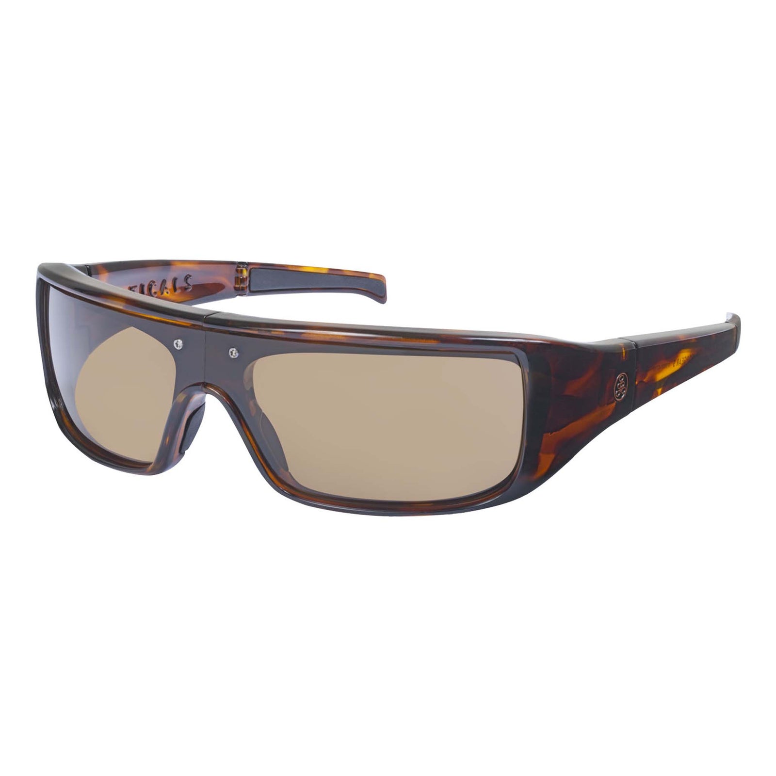 Popticals, Premium Compact Sunglasses, PopGear, 010051-CTNP, Polarized Sunglasses, Gloss Tortoise Frame , Brown Lenses, Glam View