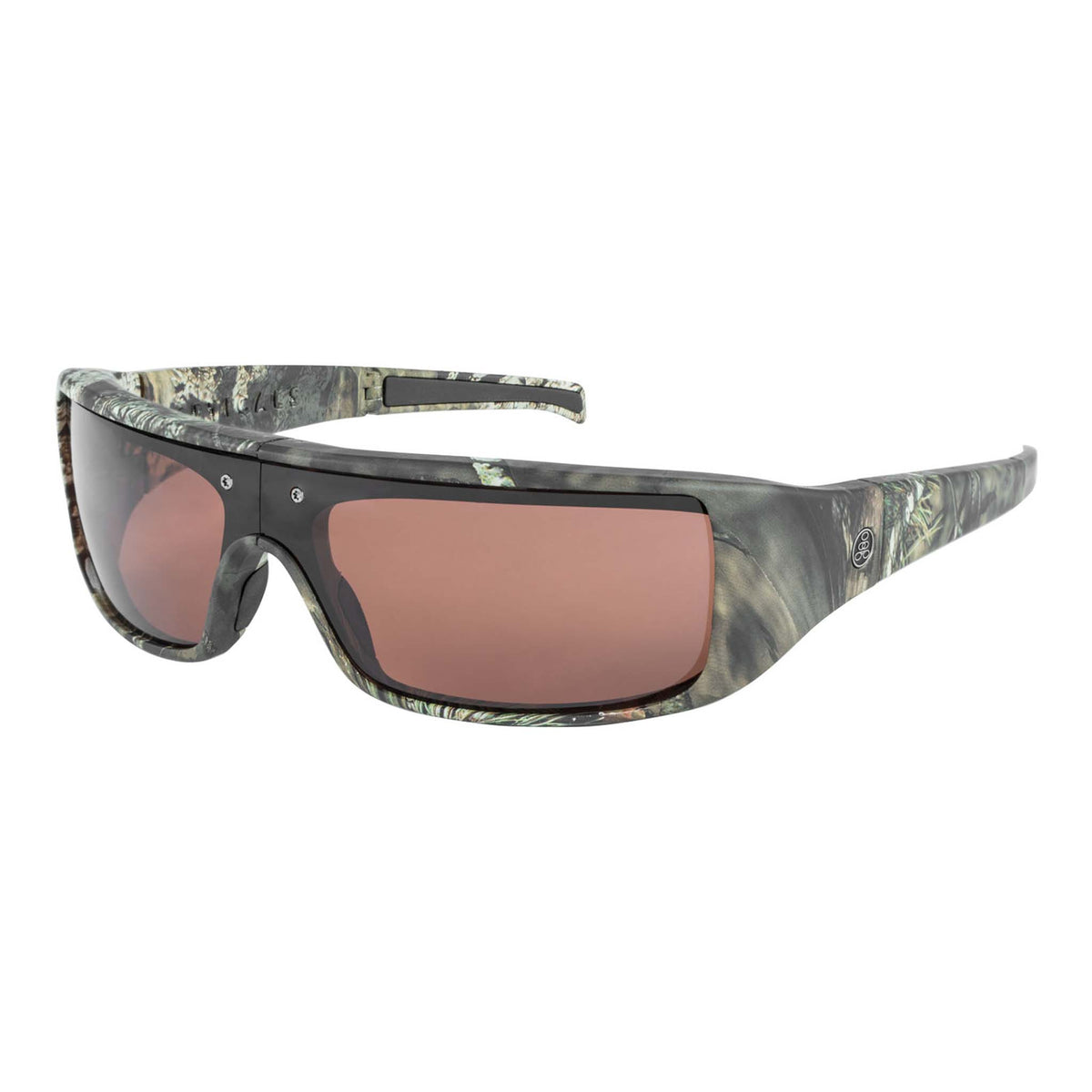 Popticals, Premium Compact Sunglasses, PopGear, 050050-MCCP, Polarized Sunglasses, Matte Mossy Oak Break-Up Frame , Copper Lenses, Glam View