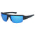 Popticals, Premium Compact Sunglasses, PopGun, 010010-BMUN, Polarized Sunglasses, Matte Black Frame, Gray Lenses w/Blue Mirror Finish, Glam View