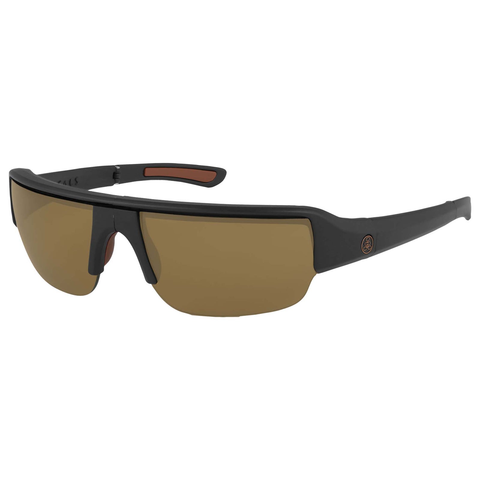 Popticals, Premium Compact Sunglasses, PopGun, 010010-NMNP, Polarized Sunglasses, Matte Black Frame, Brown Lenses, Glam View